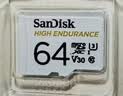 Sandisk闪迪64GB TF（MicroSD）4K内存卡 行车记录仪 监控摄像头专用 循环录制5,000小时 高耐用存储卡 实拍图