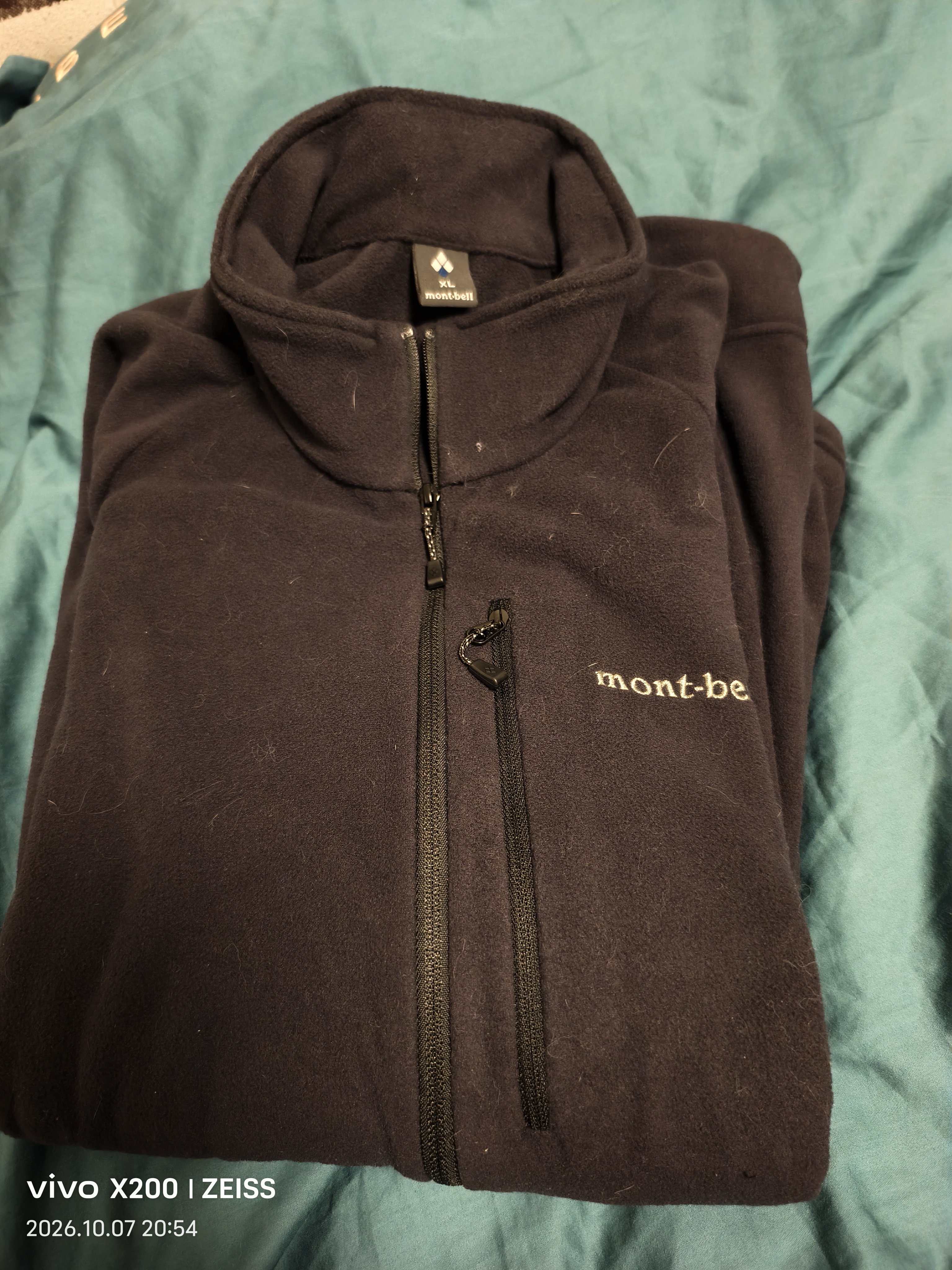 mont·bell 户外抓绒衣冲锋衣内胆男轻薄开衫内搭保暖上衣 1114881 BK黑色 XL 实拍图