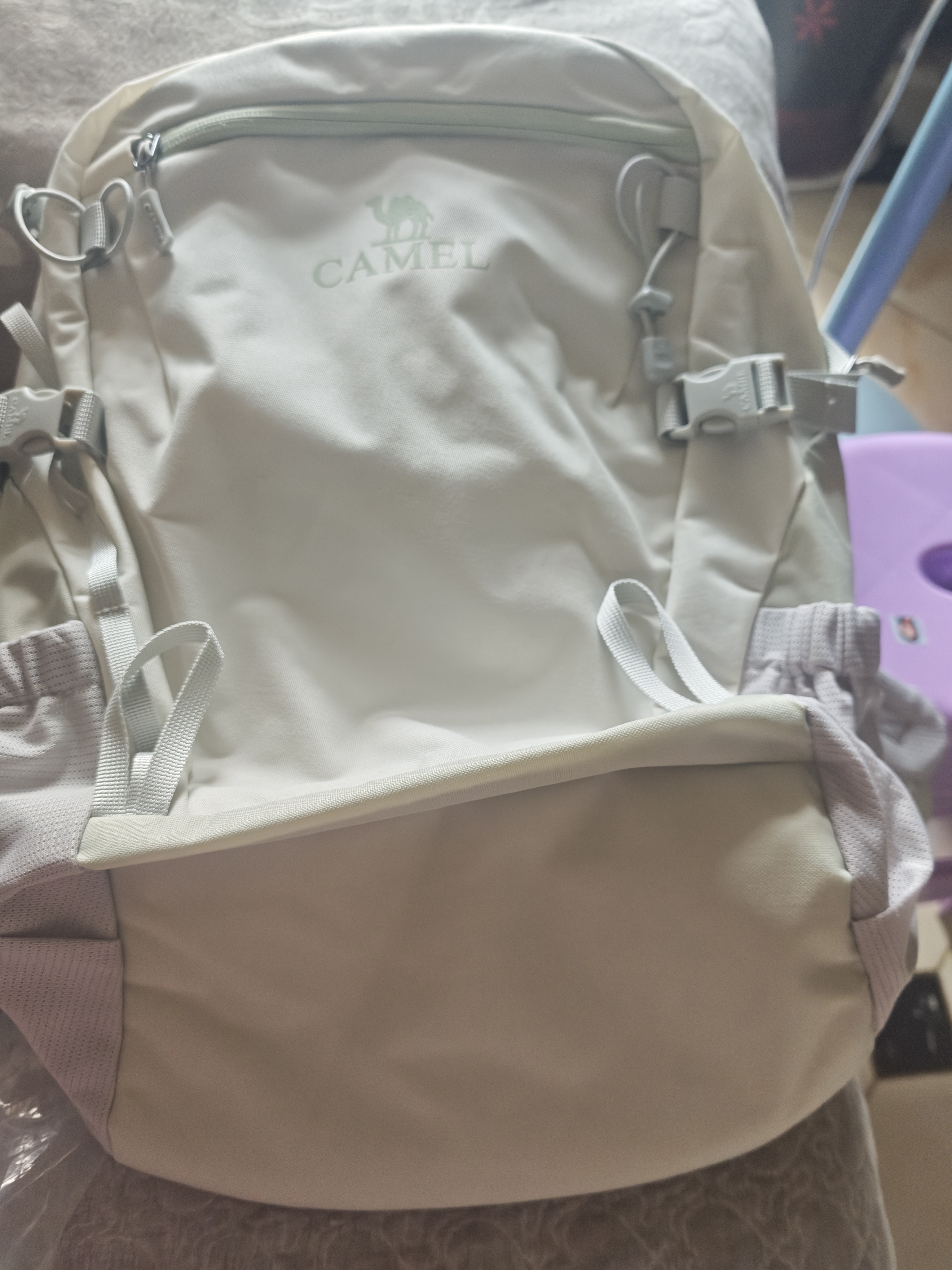 骆驼（CAMEL）【雪糕包】双肩包大容量背包旅行包轻量背包女大学生户外登山包 【浅水绿-19L】透气背负,A1S3B5110F 大容量，轻量透气 实拍图