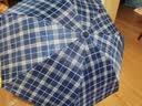 天堂伞 防风雨伞三折 便携折叠拒水晴雨两用伞商务伞男女格子兰藏青 实拍图