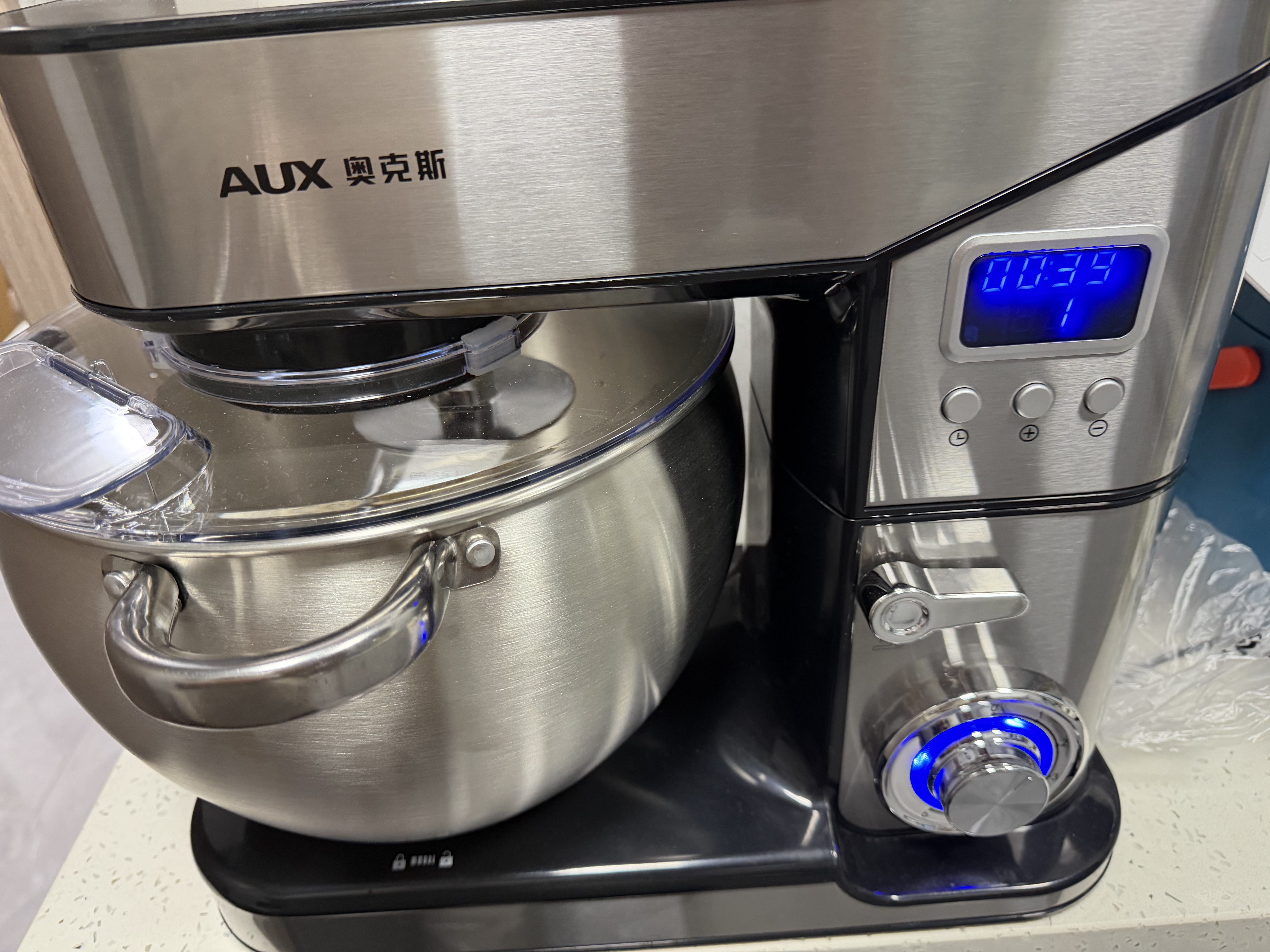 奥克斯（AUX）厨师机家用智能和面机定时免看管揉面机10L多功能可商用打蛋器2000W搅拌机SC-623EC 实拍图