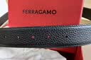 菲拉格慕（Ferragamo）腰带男士商务双面板扣皮带牛皮 3.5CM宽 送男友父亲节礼物礼盒装 黑棕荔枝纹/枪色扣679710-689134 实拍图
