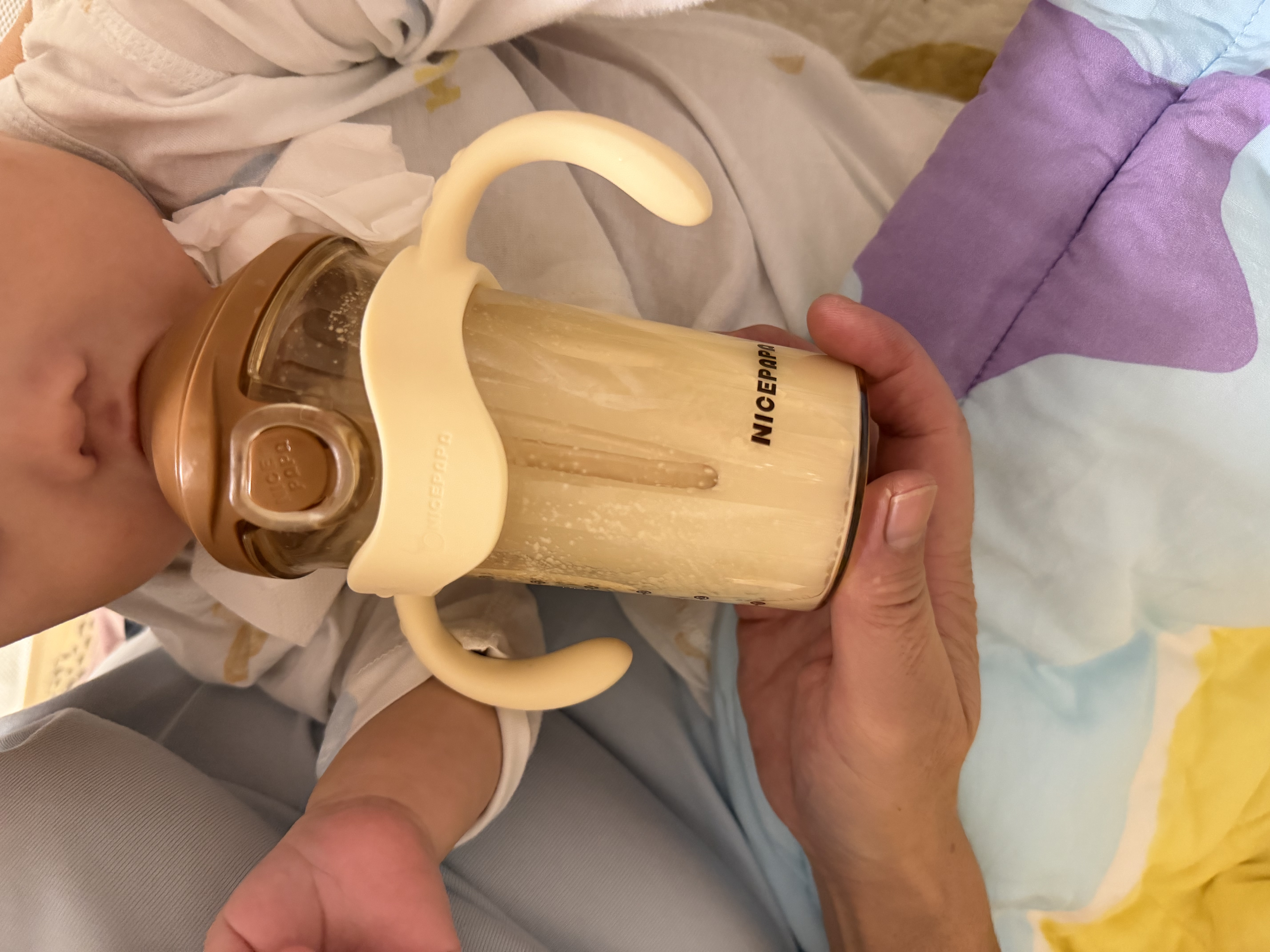 奶爸爸（Nicepapa）PPSU翻盖奶瓶宽口径自然实感防胀气10月以上仿母乳奶嘴L码240ML 实拍图