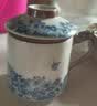 悟道莲花汝窑茶杯三件套冰裂开片茶水分离陶瓷杯带盖办公杯商务送礼泡茶杯 实拍图