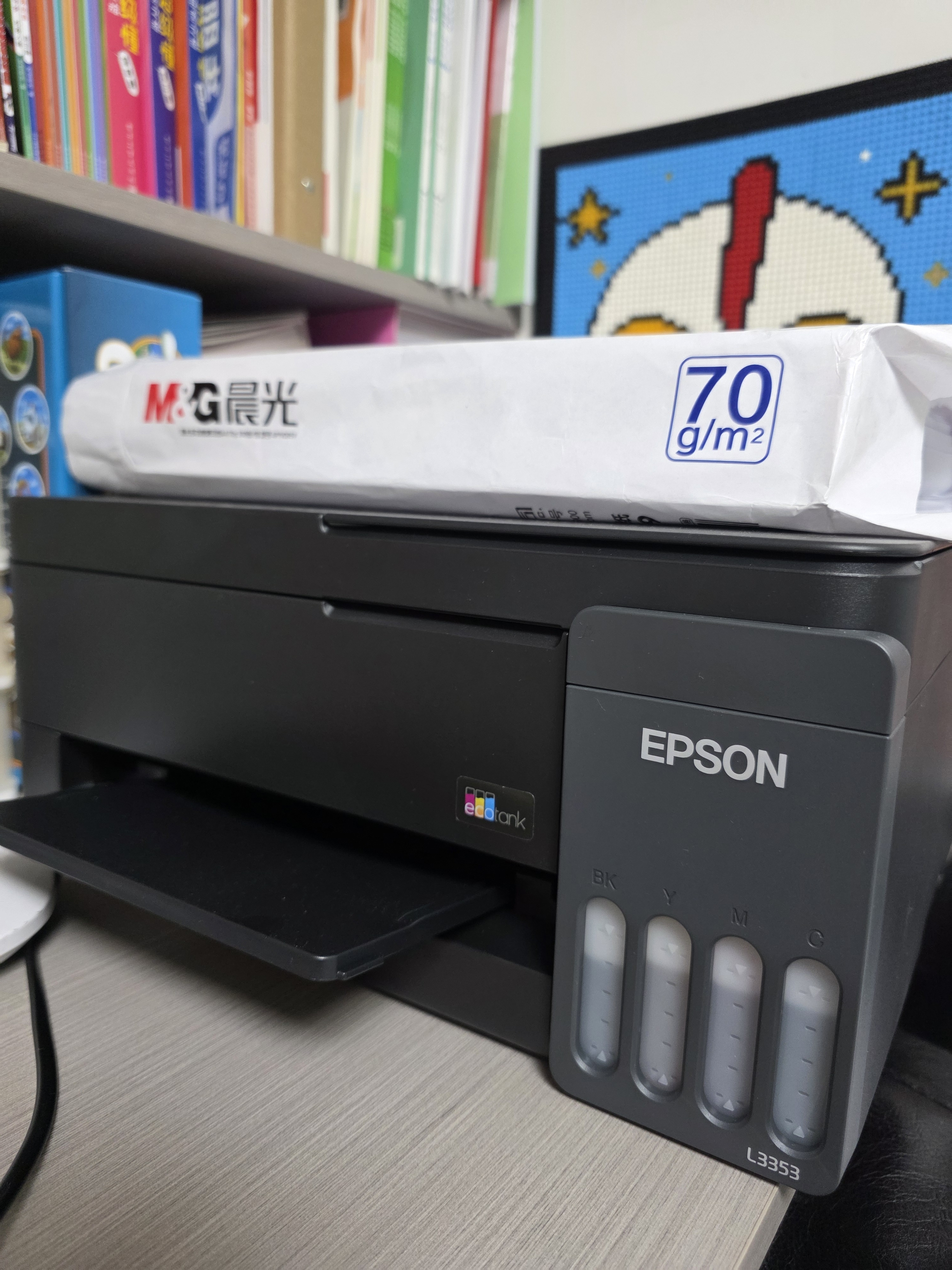 爱普生（EPSON）【6代新品】L3353墨仓式彩色家用AI学习打印机 L3251/L3255升级版(打印复印扫描 微信/无线 黑色） 实拍图