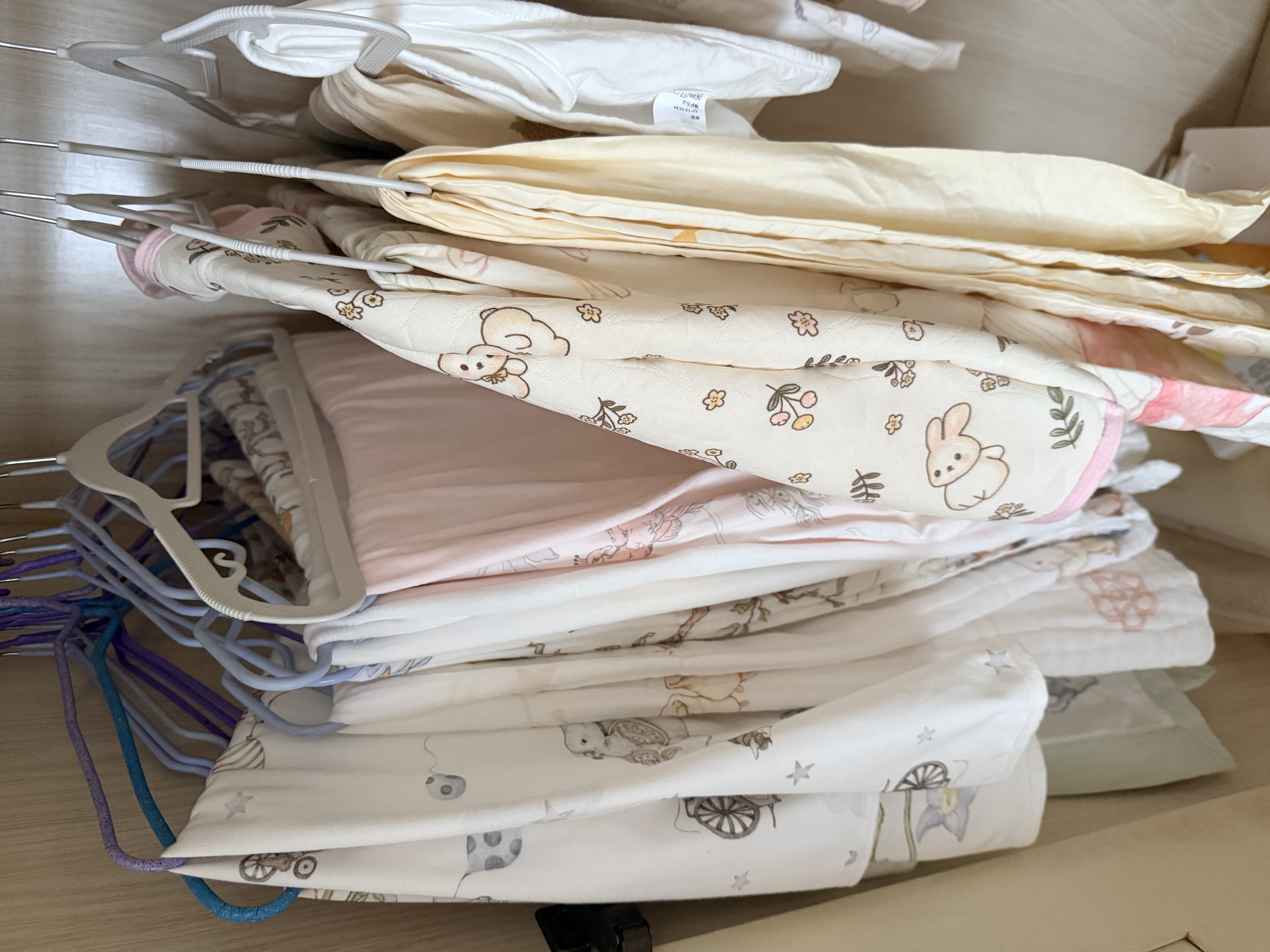 全棉时代婴儿包单秋冬风柔棉暖绒纯棉新生儿薄盖毯包被90×90cm 暖金麦语 实拍图