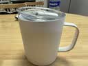 MUJI 不锈钢 双层马克杯 水杯杯子带把手桌面 家用 咖啡杯 白色L  510ml 实拍图