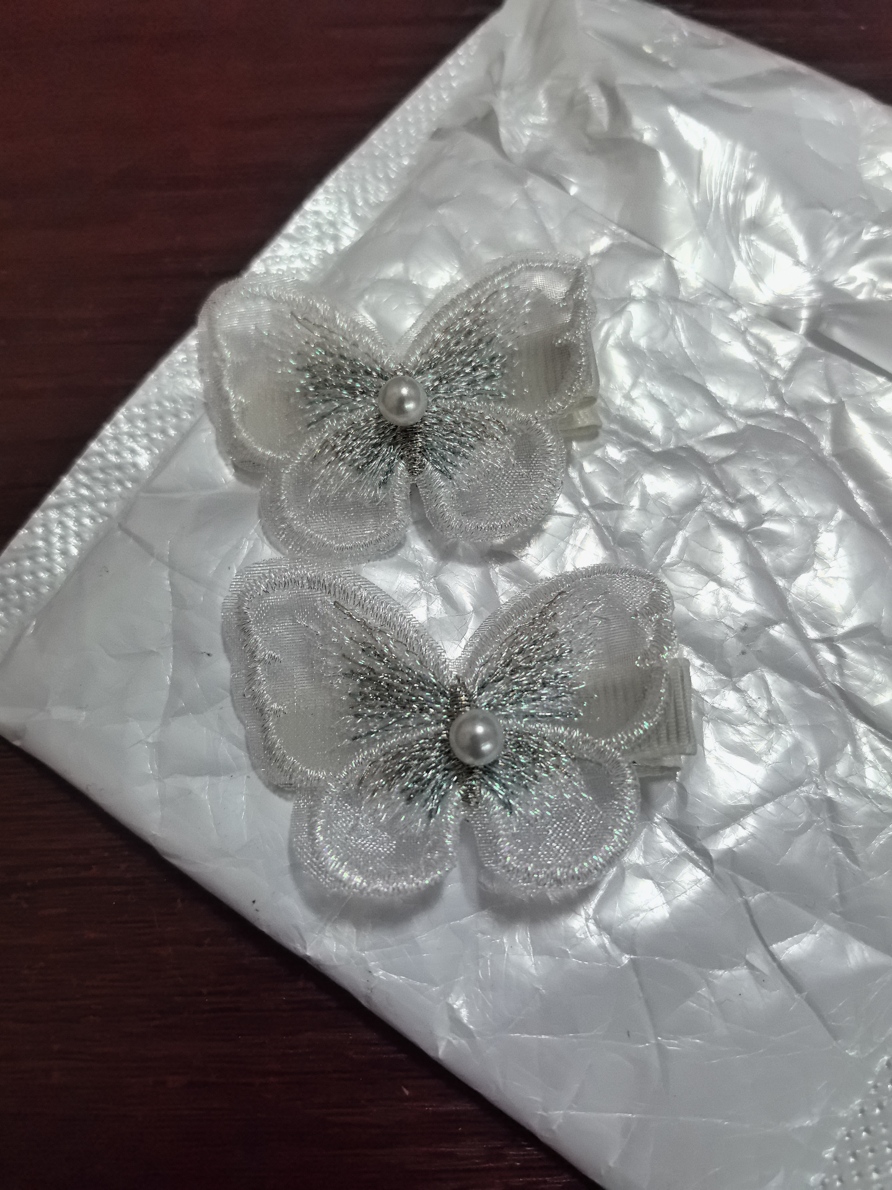 仙气女网红编发后脑勺宝宝侧边女童女孩班级礼品饰品 刺绣蝴蝶发夹2个（随机） 实拍图