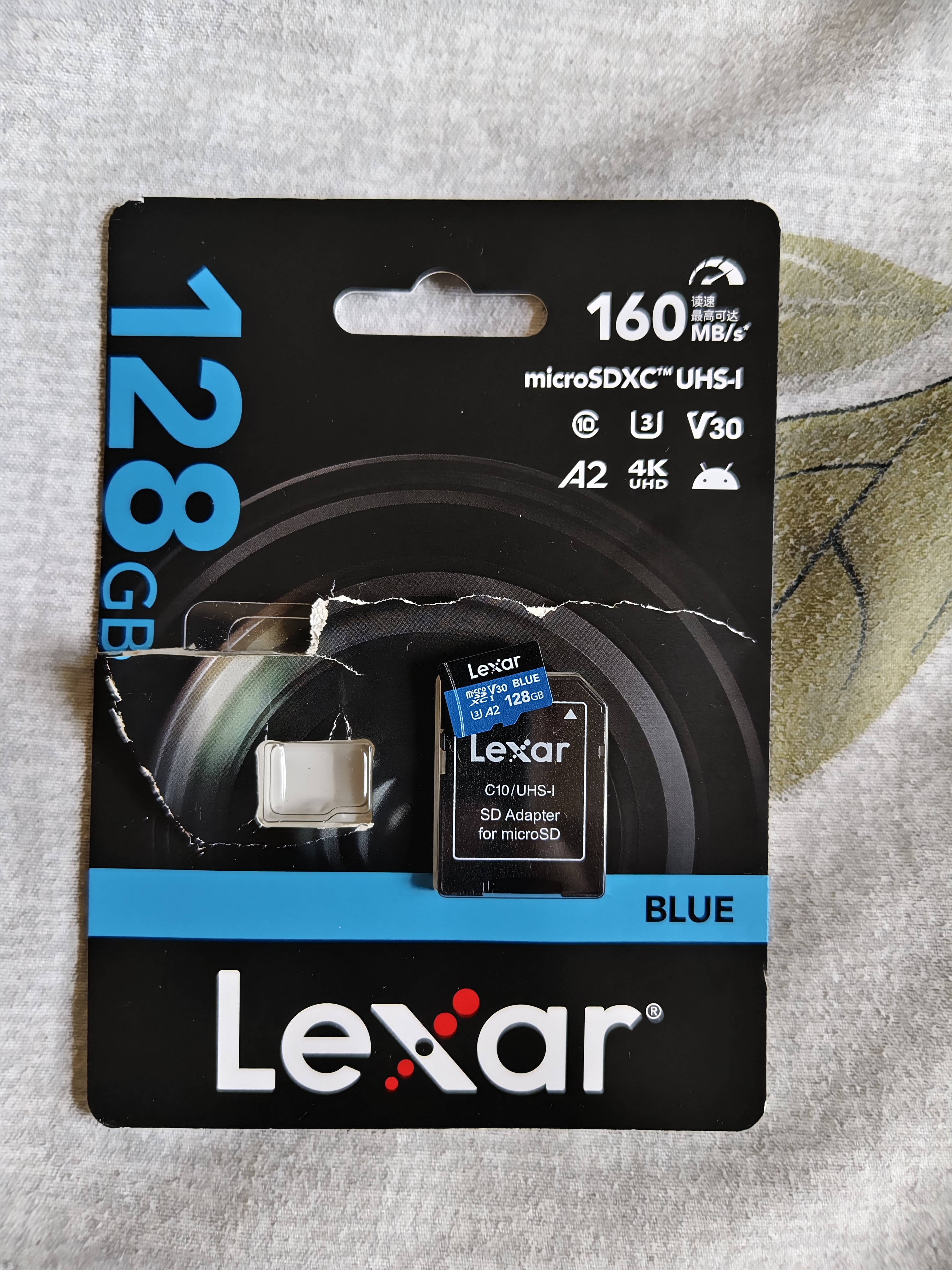 雷克沙（Lexar）128GB TF（MicroSD）存储卡 V30 A2 读160MB/s 游戏机平板行车监控录像内存卡 4K超清拍摄（BLUE） 实拍图