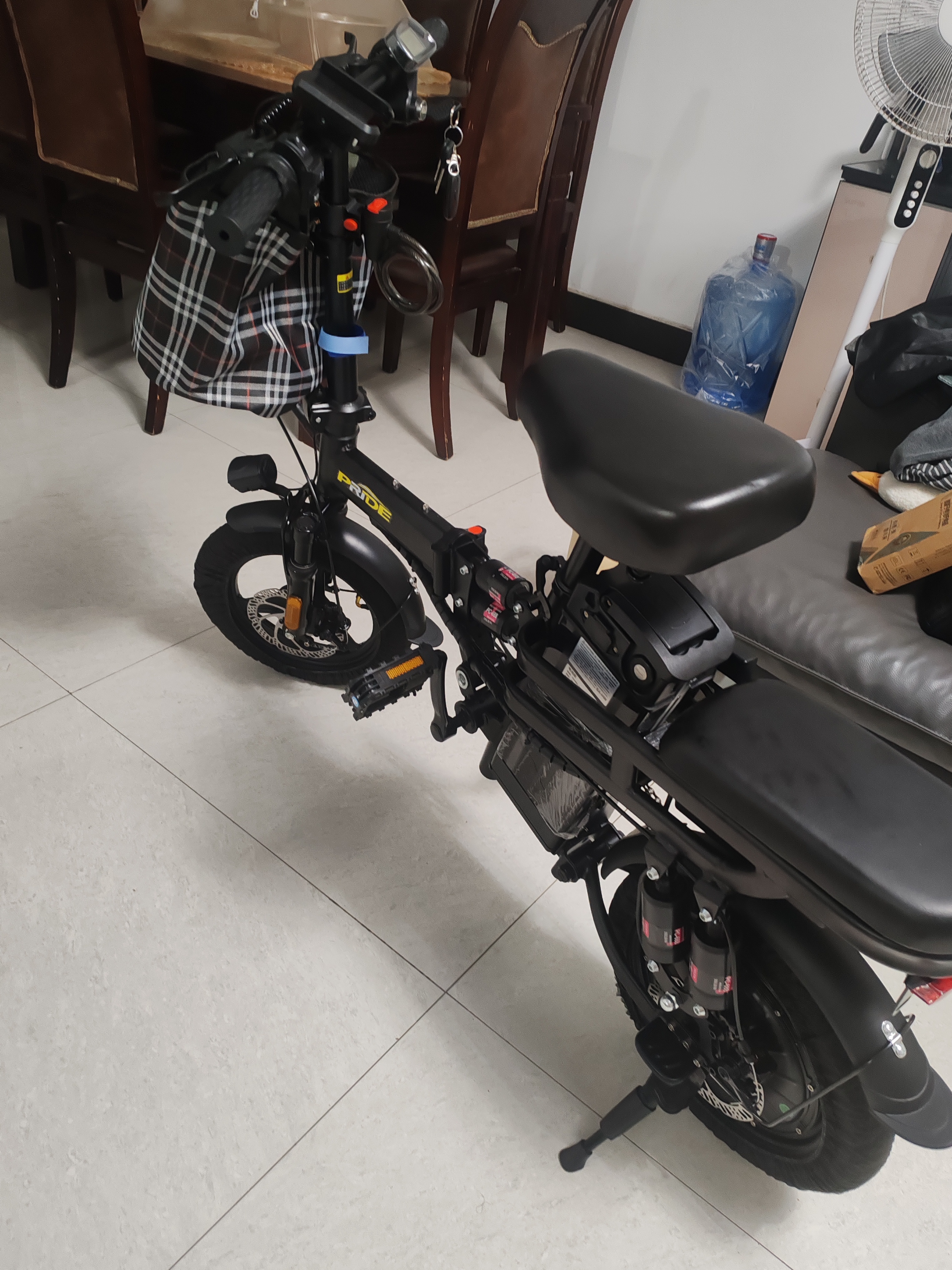 普莱德新国标折叠电动自行车 超长续航电动车 铝合金代驾车 锂电池助力男女通用成人电瓶车 代步电单车 避震顶配-22减震-航芯轻合金-40A纯电续航≤120km 实拍图