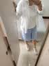 优衣库麻混纺舒适短裤女装485251 61 水蓝色 M 实拍图