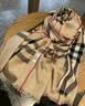 博柏利（BURBERRY）【礼物】围巾男女 格纹轻盈丝毛混纺围巾 典藏米色 实拍图
