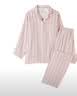 MUJI女式 无侧缝双层纱织 睡衣 家居服套装纯棉26新款 粉红色条纹6A M 实拍图