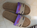 贵足享春夏秋季男女情侣款亚麻卡通家居拖鞋吸汗防滑轻超轻凉拖鞋舒适 猫咪紫 37-38 (250mm) 实拍图