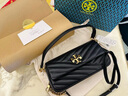 Tory Burch 汤丽柏琦【线上专享】KIRA 小号绗缝翻盖肩背包女包TB 90456 黑色 001 OS 实拍图