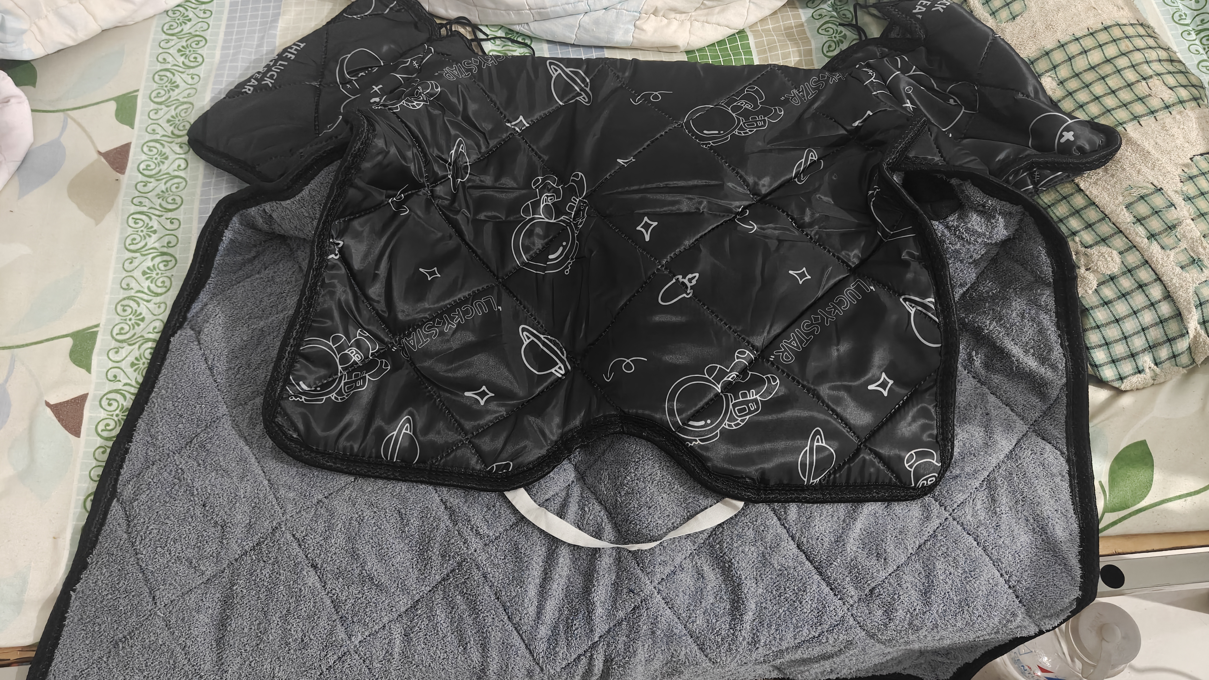 电动车挡风被挡风被新款防水保暖摩托电瓶车三轮车防风罩挡风衣冬季京喜加绒加厚加大黑色 宇航员-黑色 实拍图