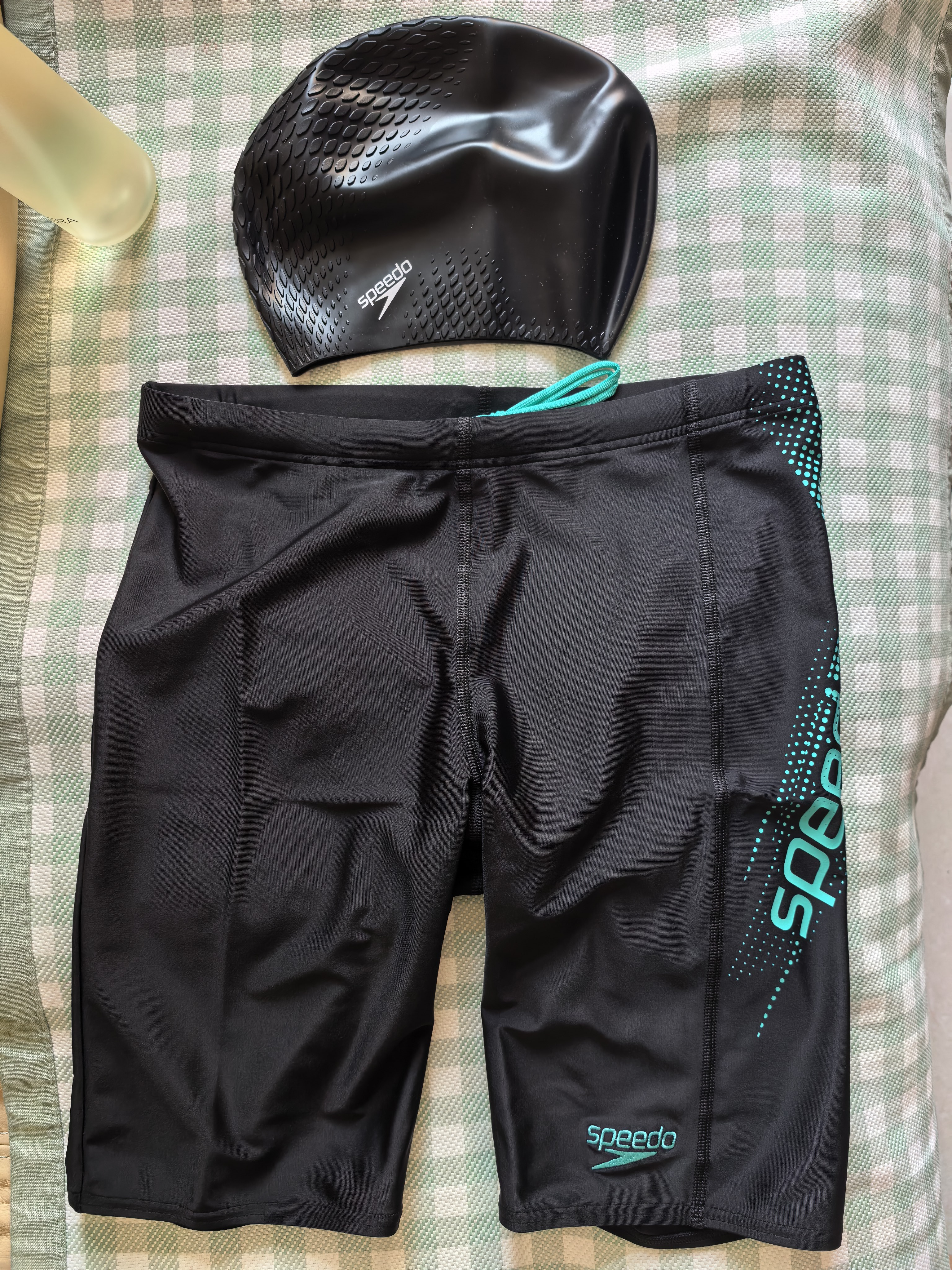 速比涛（Speedo）成人泳帽泡泡硅胶泳帽贴合护发男女通用 黑色 实拍图