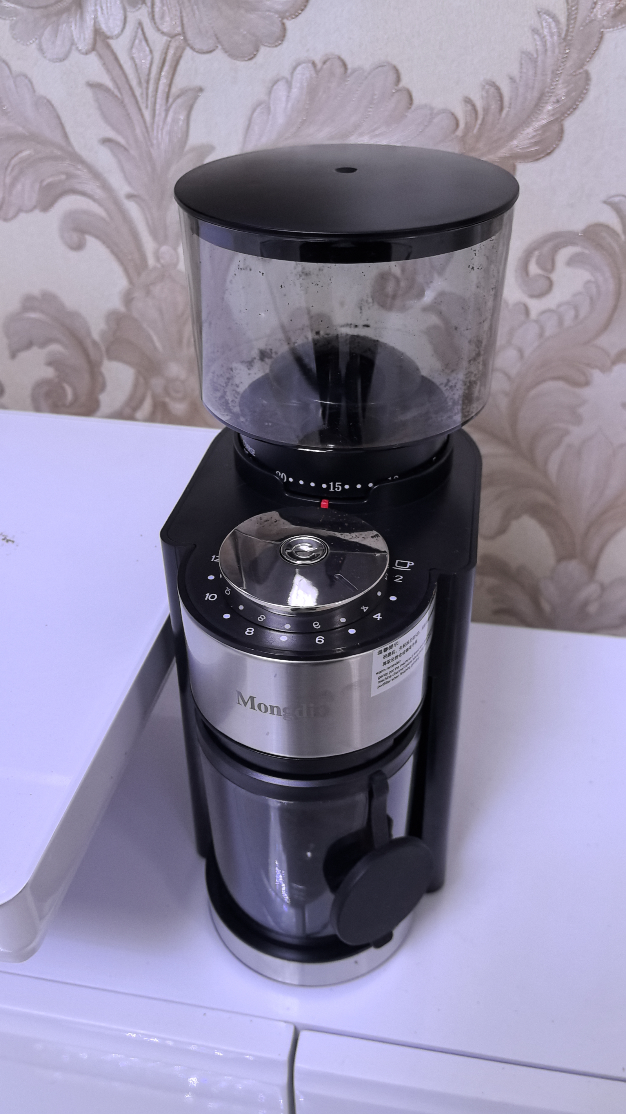 Mongdio电动磨豆机咖啡豆研磨机家用小型咖啡机咖啡磨豆机磨粉器25档调节 电动磨豆机（雅致黑） 实拍图