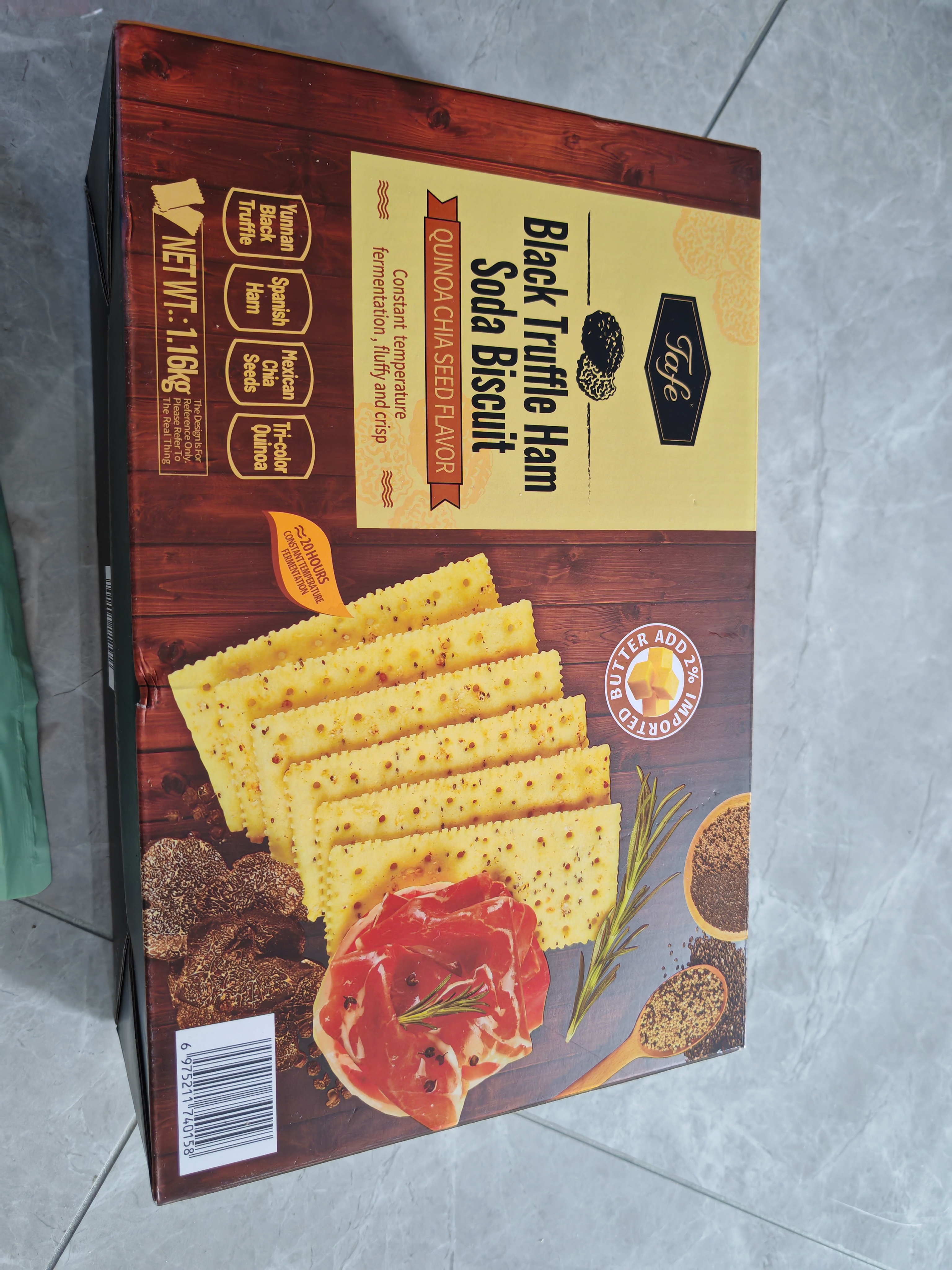 Tafe 黑松露火腿苏打饼干(藜麦奇亚籽风味) 1.16kg 1.16kg*1箱 实拍图