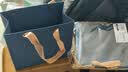 NVV深蓝色礼品袋手提袋 节日送礼礼物袋牛皮纸袋烟酒茶叶包装袋子服装收纳袋 横版商务伴手礼袋5个装20*10*18cm 实拍图