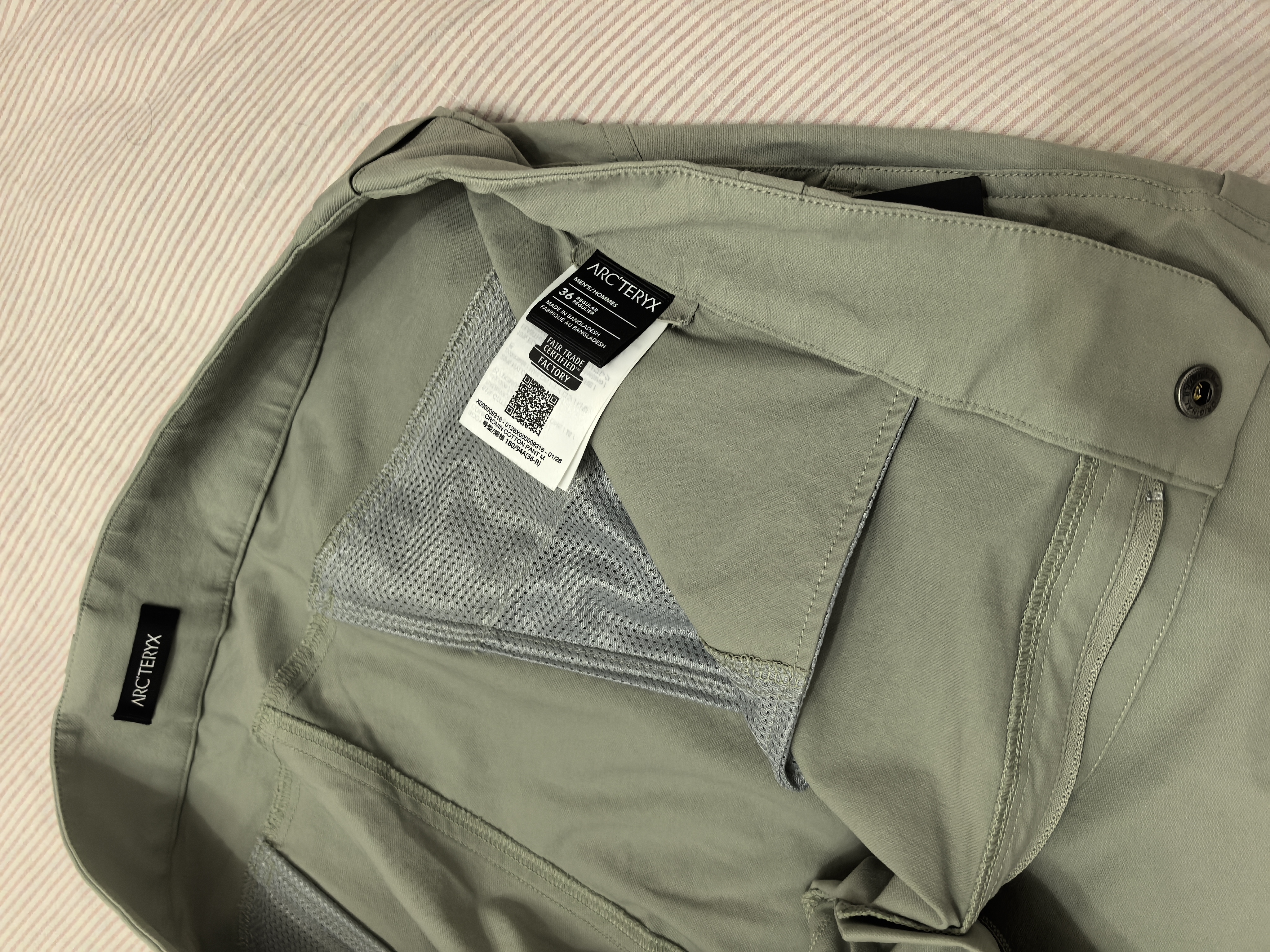 ARC'TERYX始祖鸟 CRONIN COTTON PANT 男子 休闲长裤 HABITAT/岩灰绿 36 实拍图