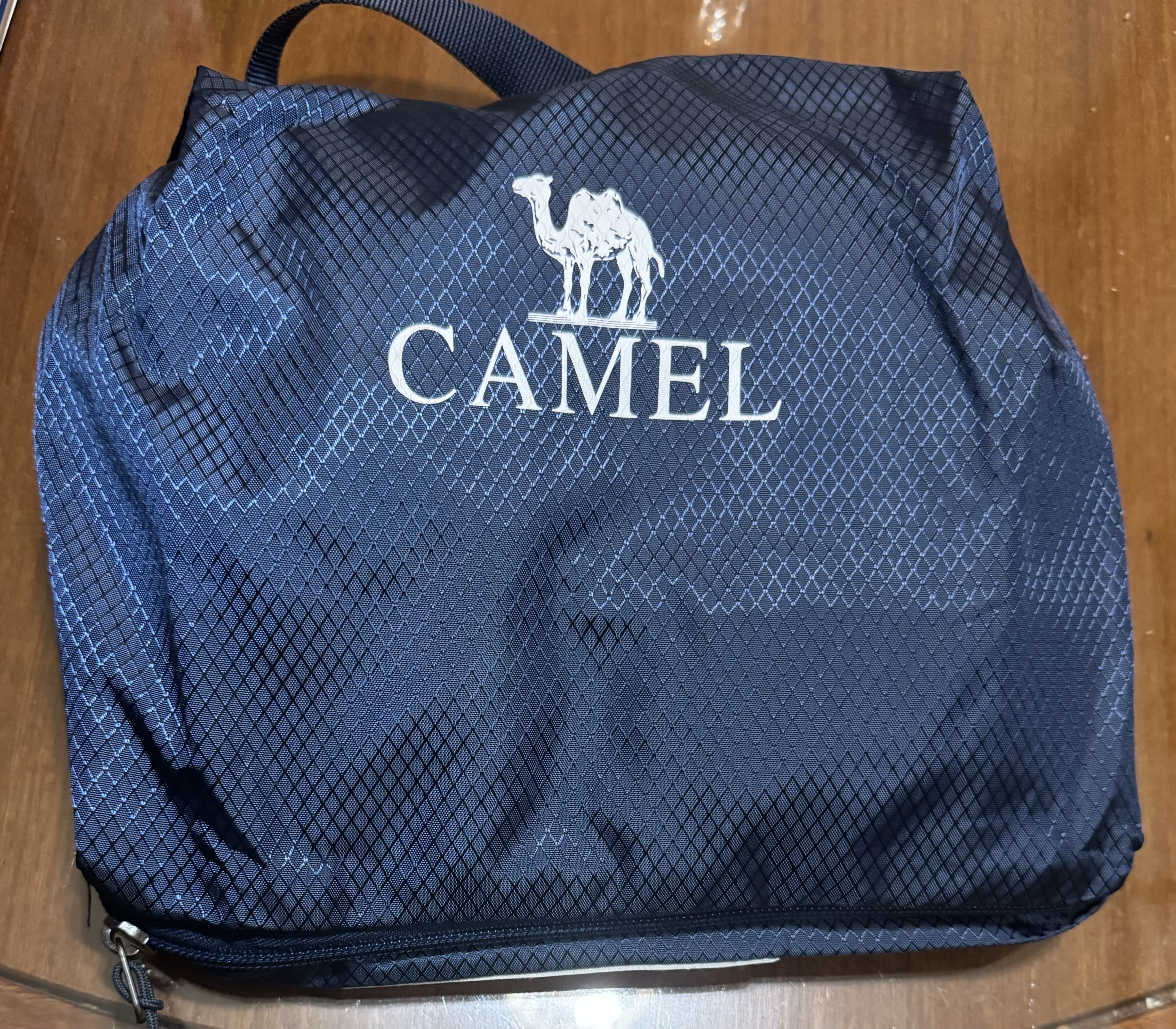 骆驼（CAMEL）轻便双肩背包纯色折叠包户外休闲旅行登山包 133DB02006  藏蓝 实拍图