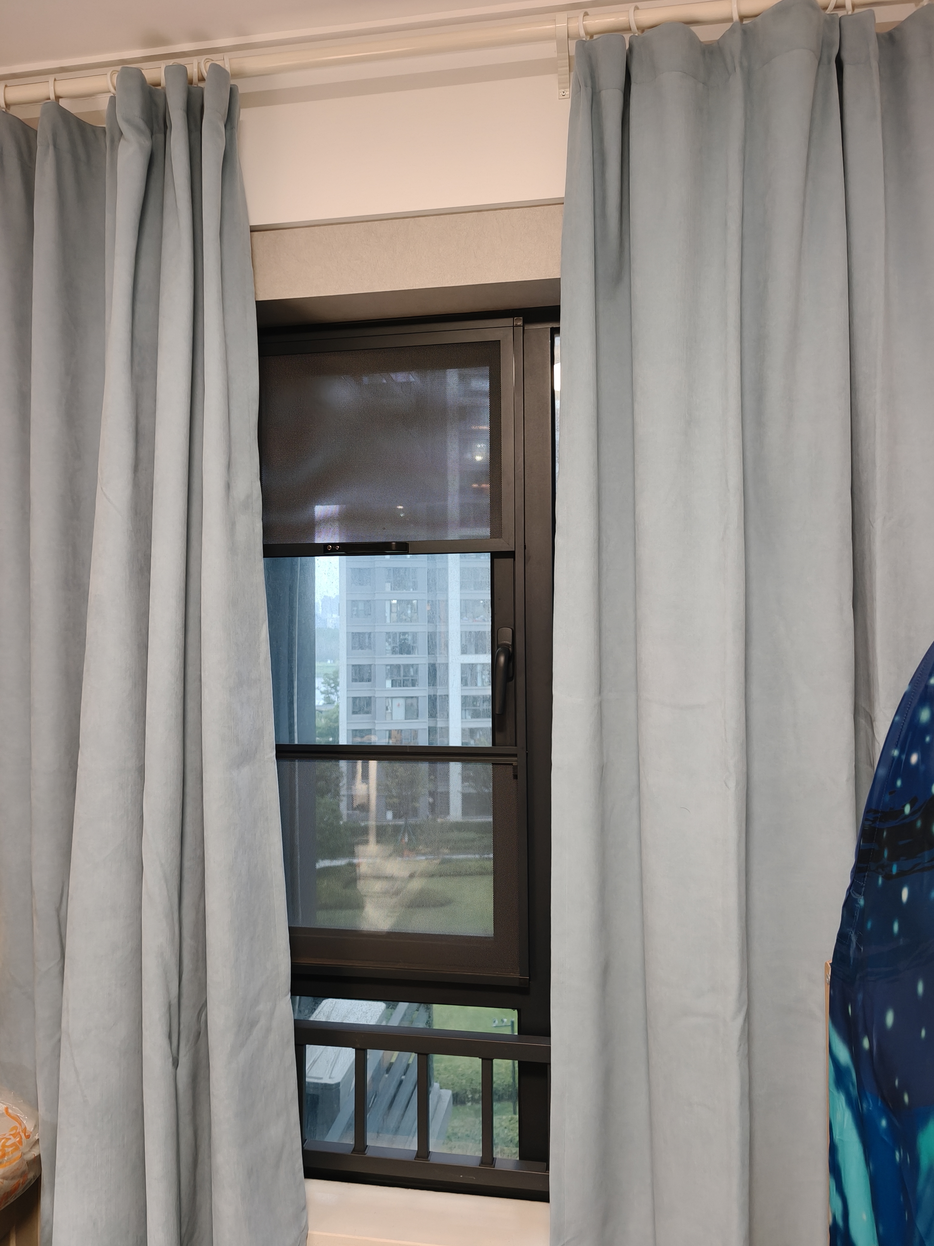 水星家纺窗帘家用遮光10A抗菌双面雪尼尔加厚遮光遮阳窗帘200宽*220高cm蓝 实拍图