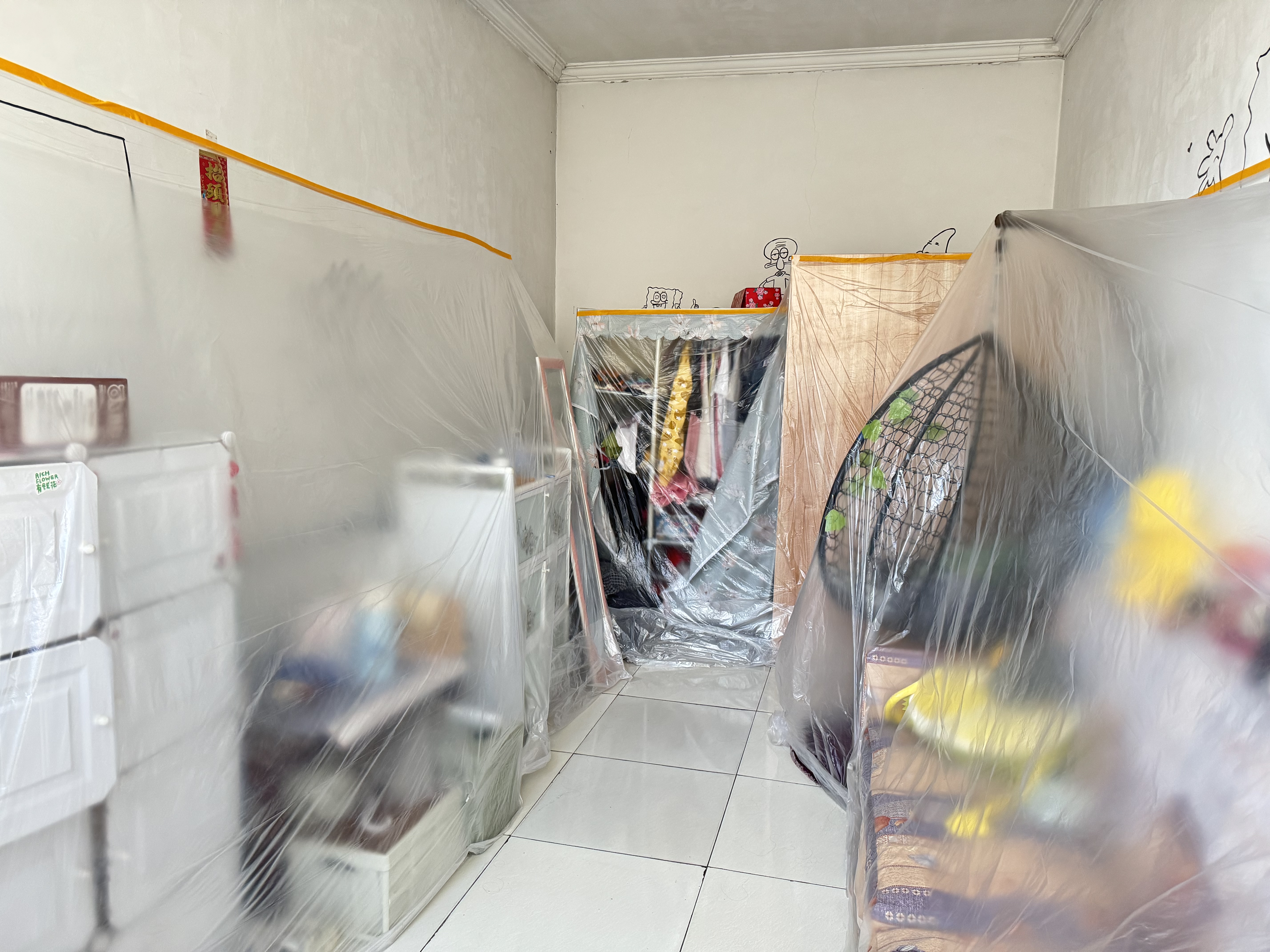 宜之选一次性防尘膜装修保护膜遮蔽膜塑料膜宿舍家具保护遮灰薄膜防尘罩汽车喷漆3m*20m*1卷 实拍图