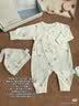 婧麒（JOYNCLEON）新生婴儿衣服秋冬季初生宝宝连体衣纯棉夹棉加厚哈衣爬服冬装 米色绣花熊 59cm 实拍图