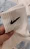 耐克（NIKE）正品NIKE耐克袜子纯棉男女跑步运动篮球袜中长筒四季款透气毛巾底 【四季款】【3双白色】【中筒款】 L码（42-46鞋码） 实拍图