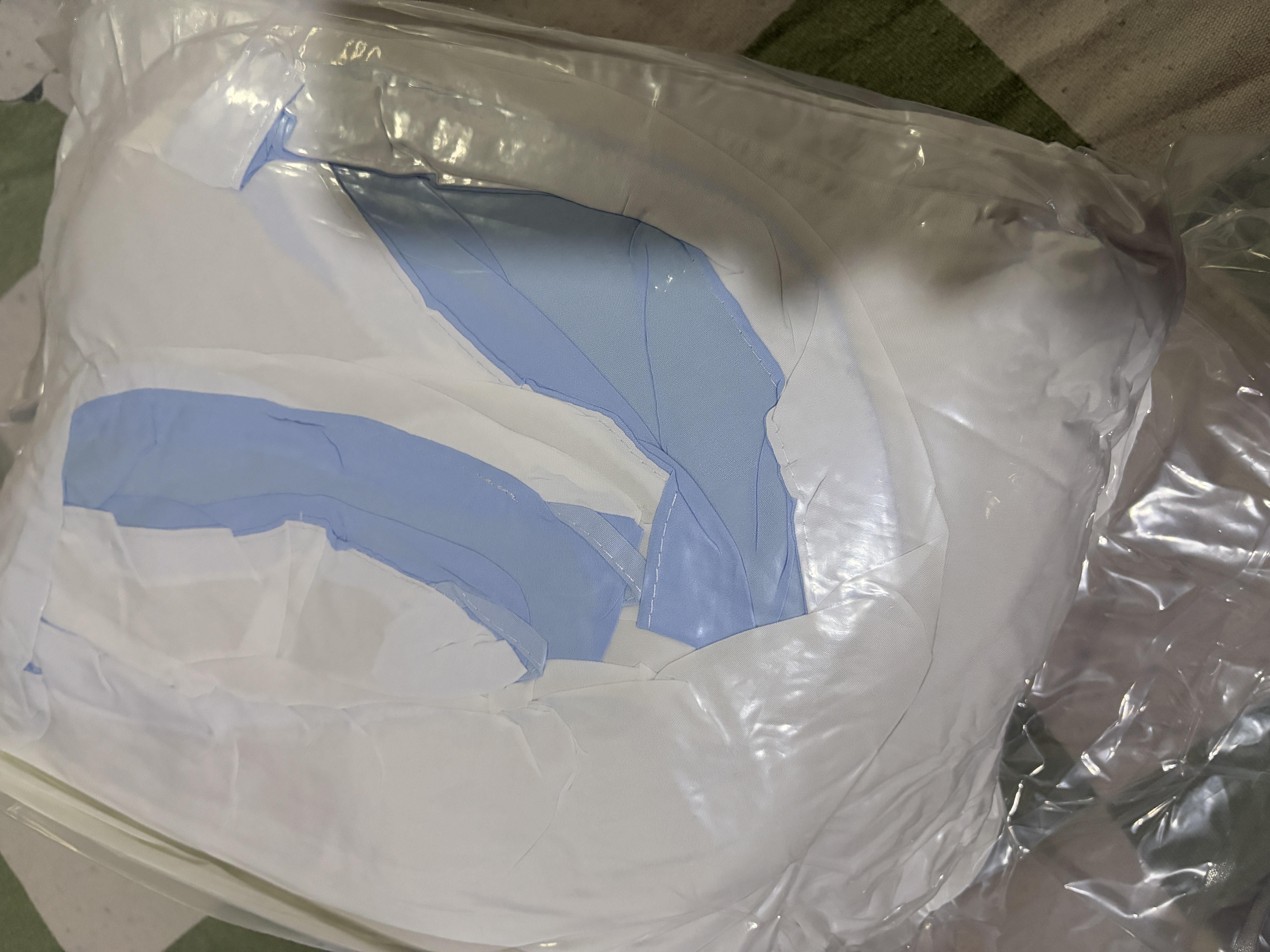 曼克顿（MANKEDUN）A类正宗新疆棉花被子棉花被芯无异味加厚单双人家用宿舍春秋冬被 白蓝【真A类-正宗新疆棉花被】 200x230cm约6斤【春秋被】 实拍图