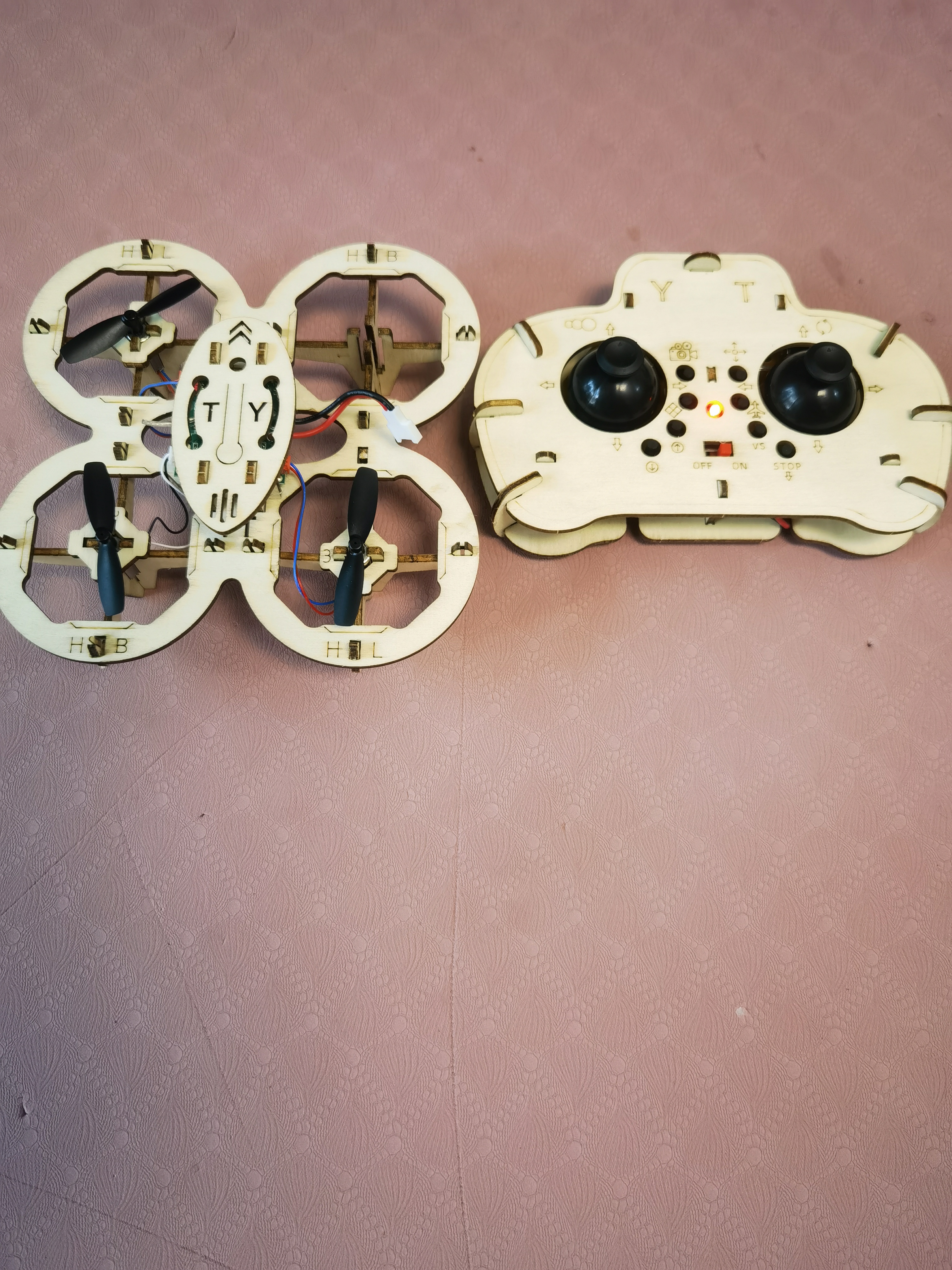妙贝乐diy无人机木制拼装儿童遥控飞机手工组装模型玩具男孩生日礼物 实拍图