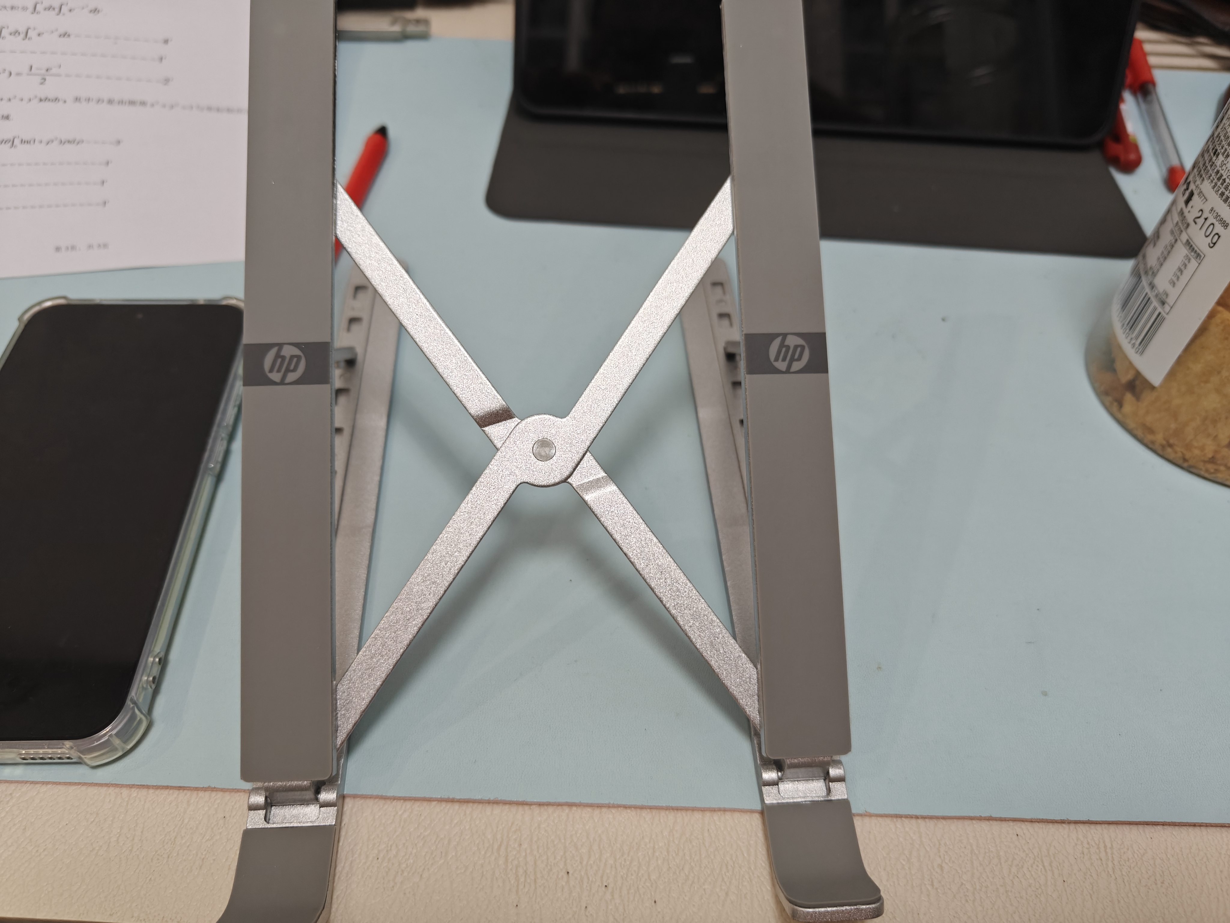 惠普（HP）ZJ20 笔记本支架电脑支架散热架笔记本散热器铝合金便携立式增高架 银色 实拍图