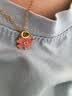 中国黄金（CHINA GOLD）粉粉桃花黄金项链女足金吊坠生日礼物送女朋友老婆 黄金吊坠 金重约1g【赠银链】 实拍图
