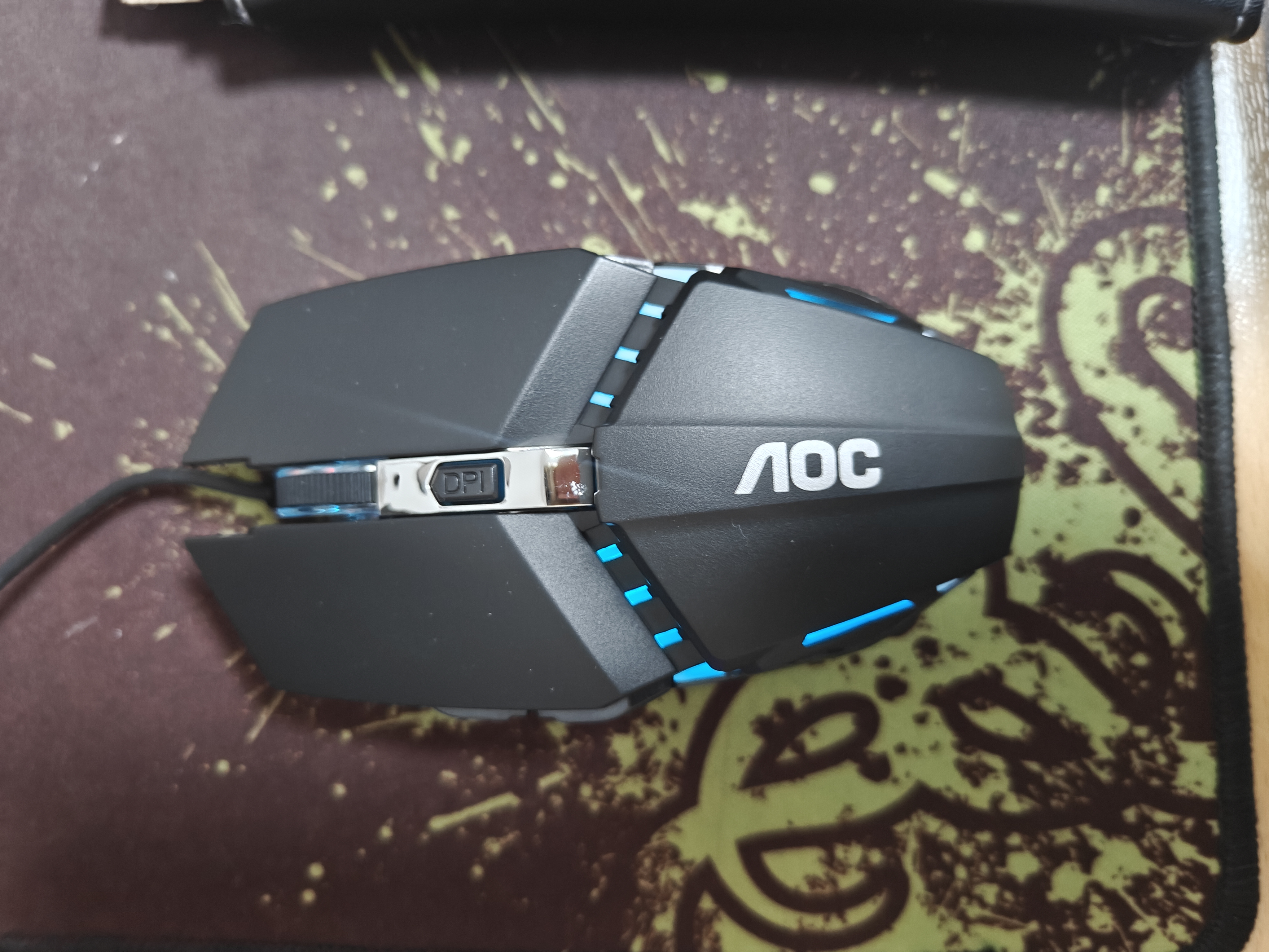 AOC KM410真机械手感键盘鼠标套装 有线104键键鼠套装键盘电竞游戏专用办公电脑通用 黑色混光 实拍图