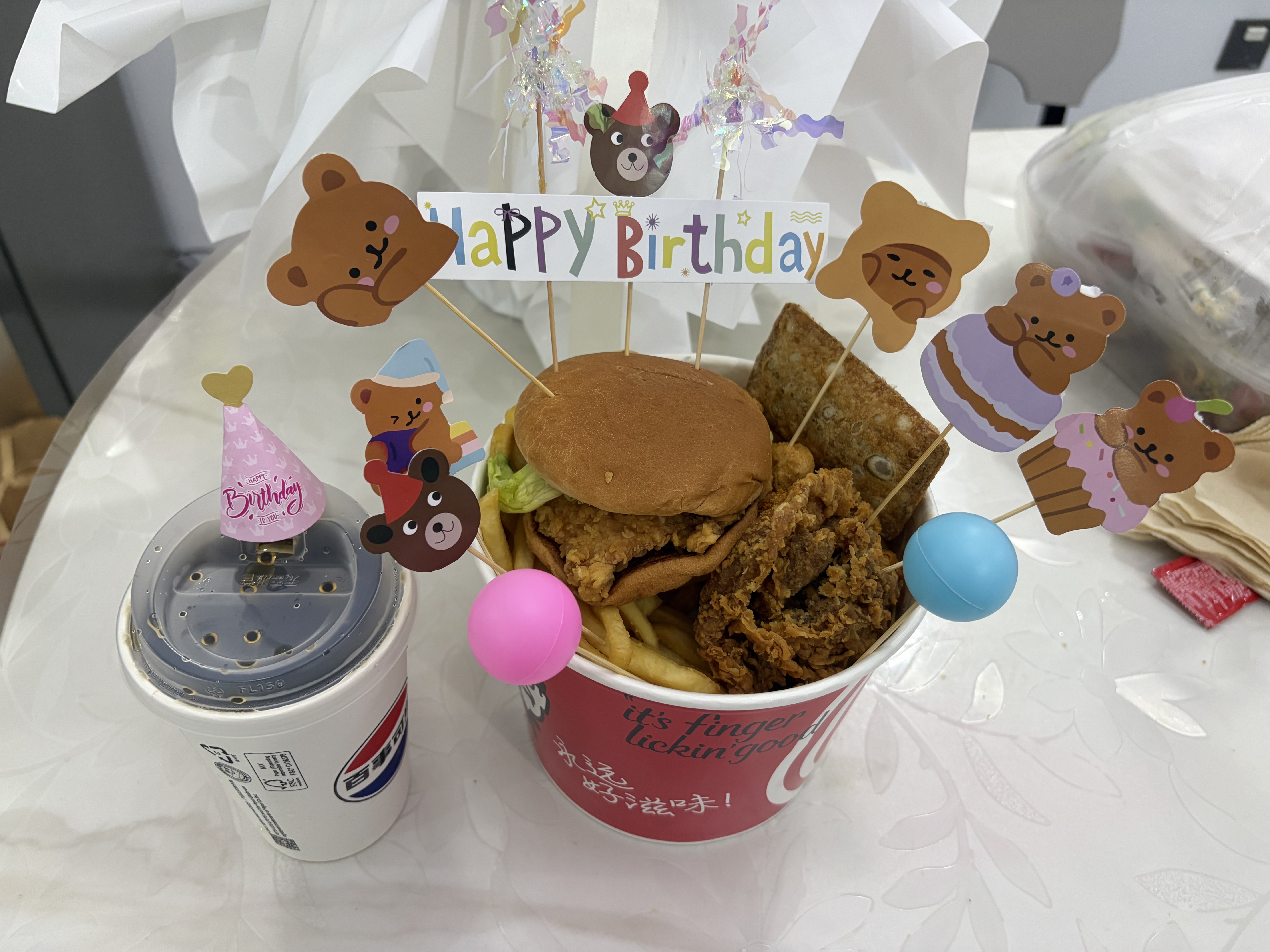 厨教授小红书同款麦当劳生日蛋糕装饰桶创意汉堡摆件DIY材料包蜡烛插件 实拍图