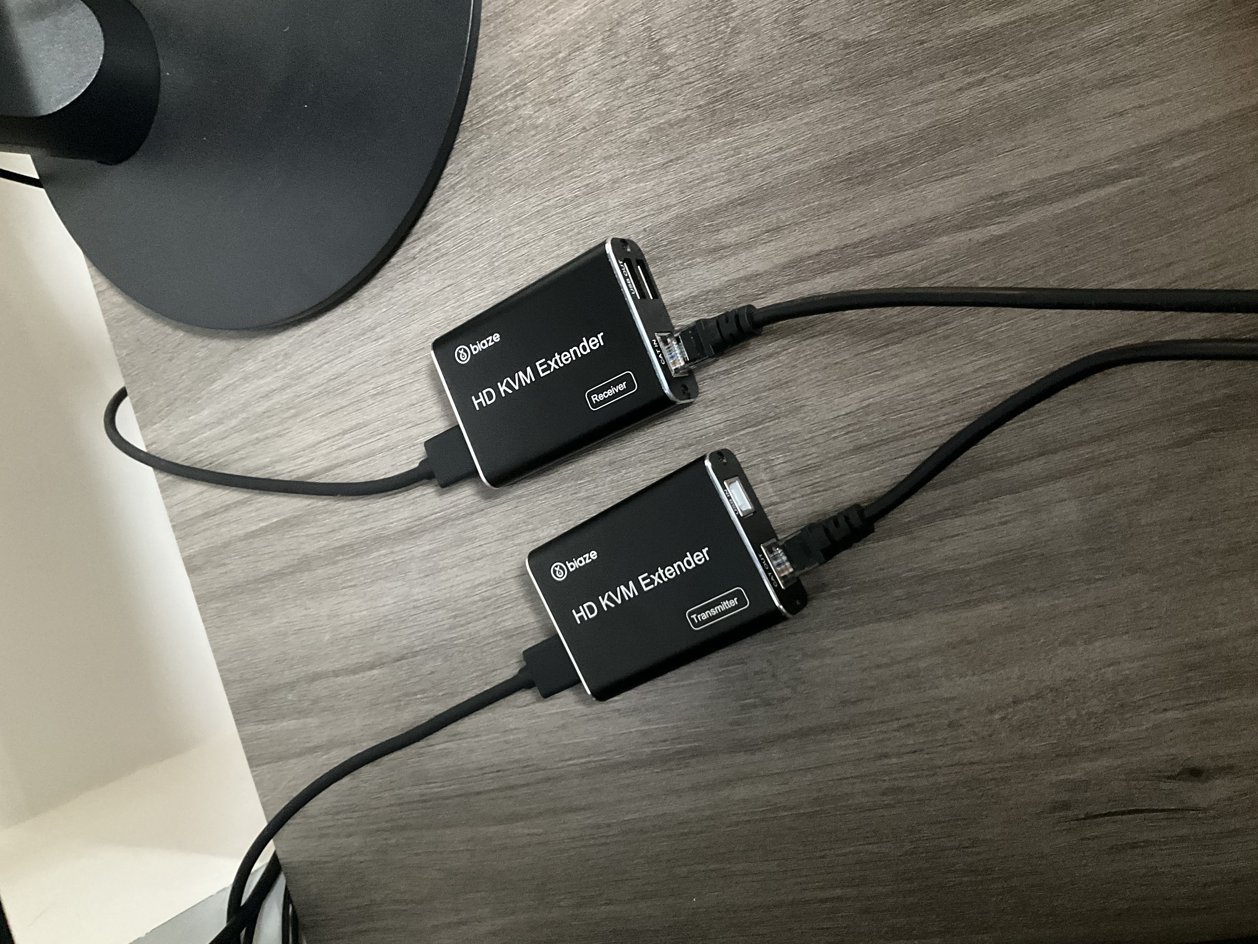 毕亚兹 HDMI KVM延长器60米 单网线hdmi转RJ45网络传输器USB键盘鼠标延长信号放大器 实拍图