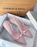 CHARLES&KEITH缎面蝴蝶结尖头高跟凉鞋女生日礼物送女友CK1-60361556 Light Pink浅粉色 39 实拍图
