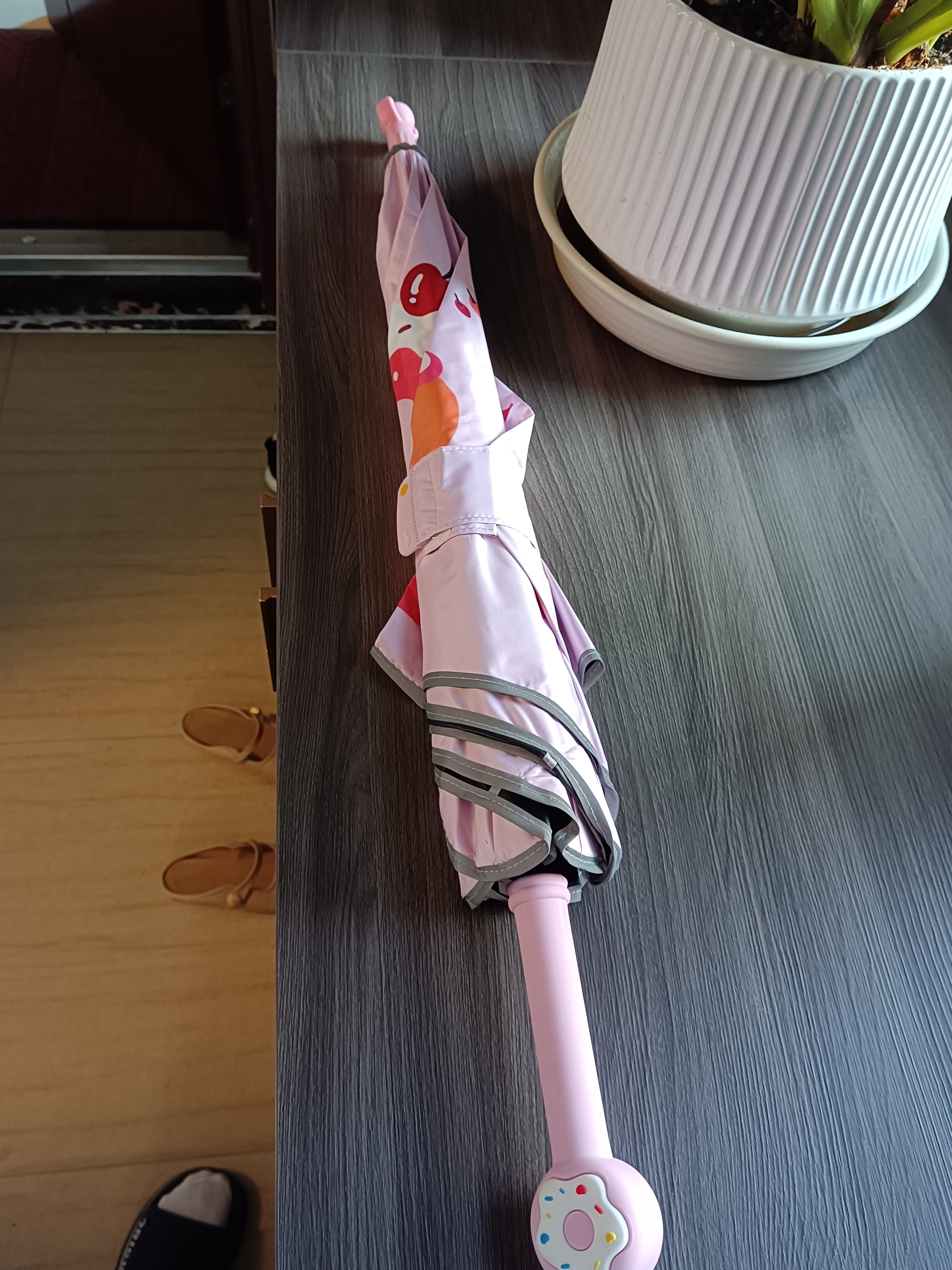 七麦麦儿童雨伞安全圆角太阳伞遮阳伞防晒伞幼儿园宝宝女童雨伞甜圈兔图案 实拍图