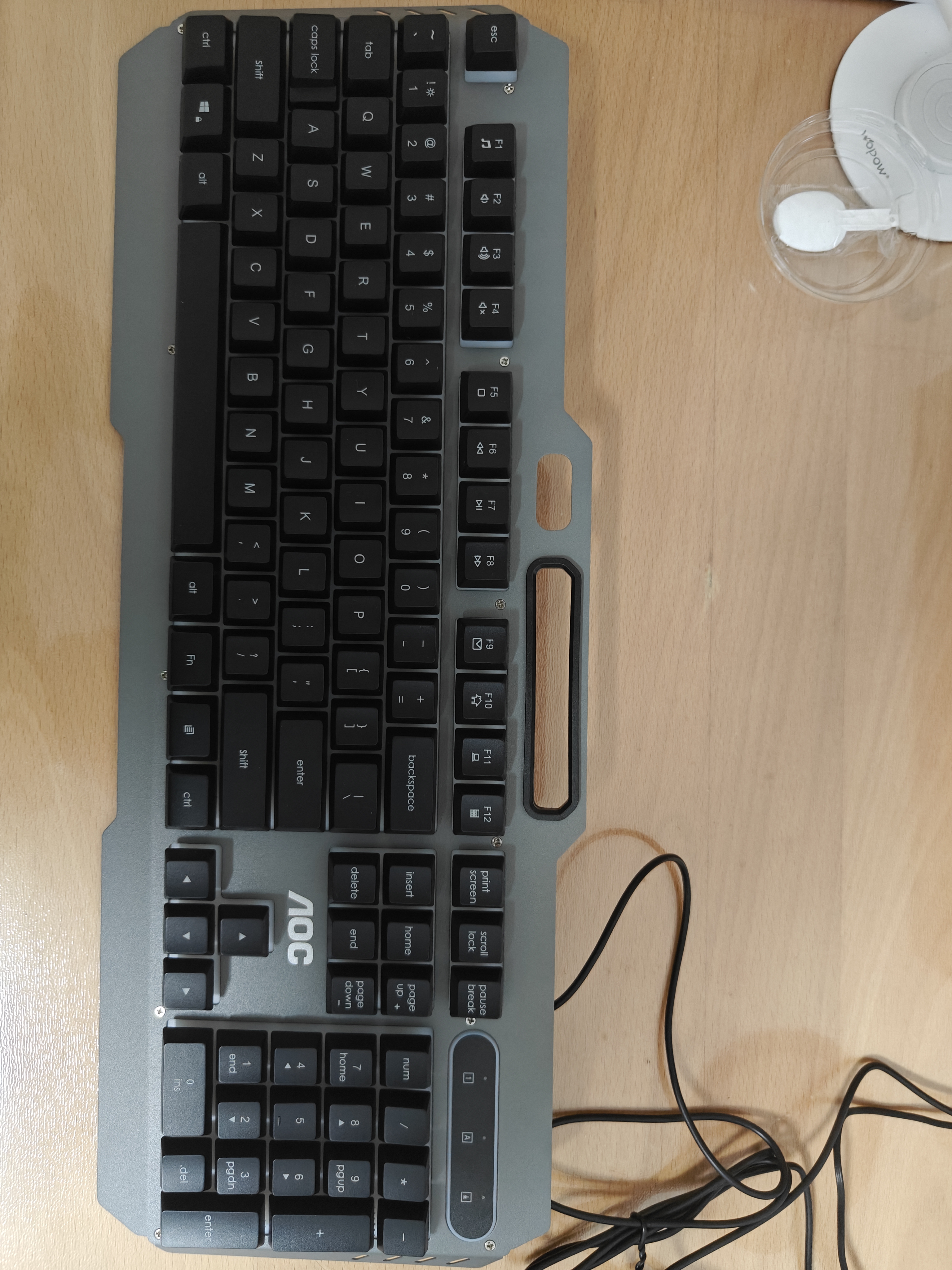 AOC KM410真机械手感键盘鼠标套装 有线104键键鼠套装键盘电竞游戏专用办公电脑通用 黑色混光 实拍图