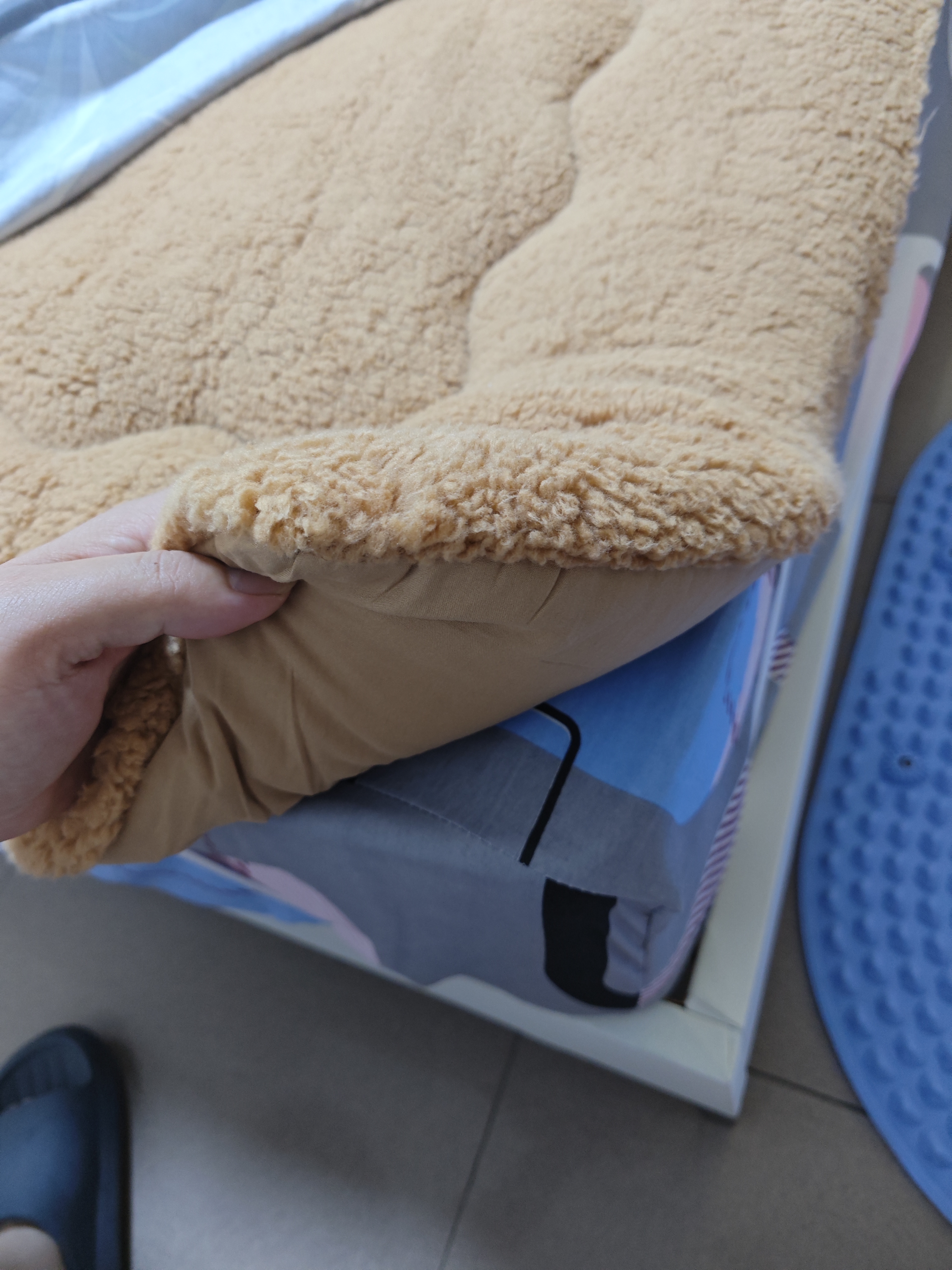 京东京造暖羊羊床垫床褥子A类加厚羊羔绒褥子保暖1.8×2米暖暖棕 实拍图