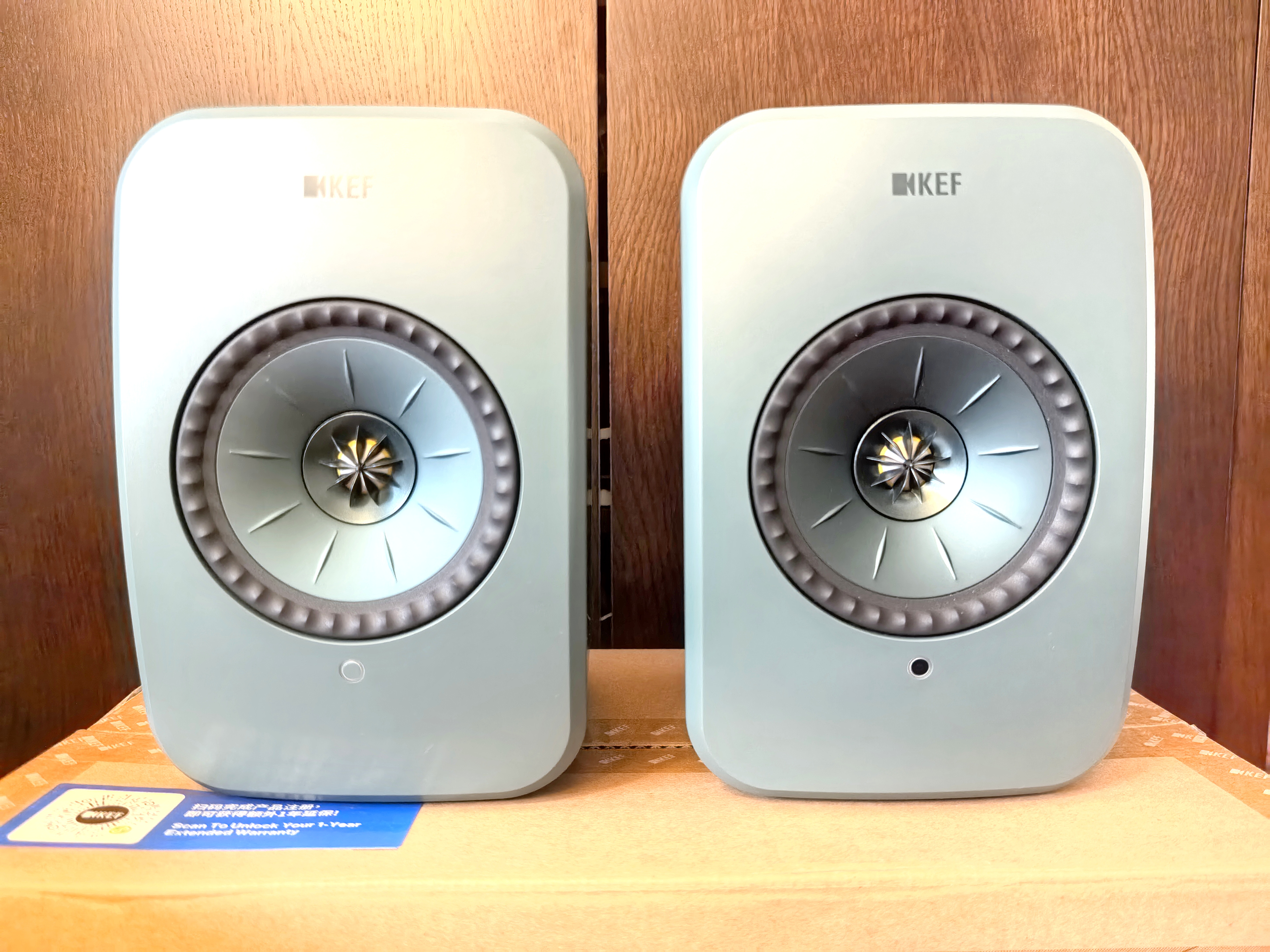 KEFLSX II LT轻奢版电脑桌面音响无线HiFi家用音箱2.0立体声蓝牙电视客厅高保真礼物补贴 灰绿色 实拍图