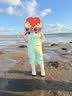 中洲美凯（zhongzhoumeikai）儿童雨衣雨鞋套装下水裤连体赶海装备涉水裤幼儿园户外防水玩水裤 实拍图