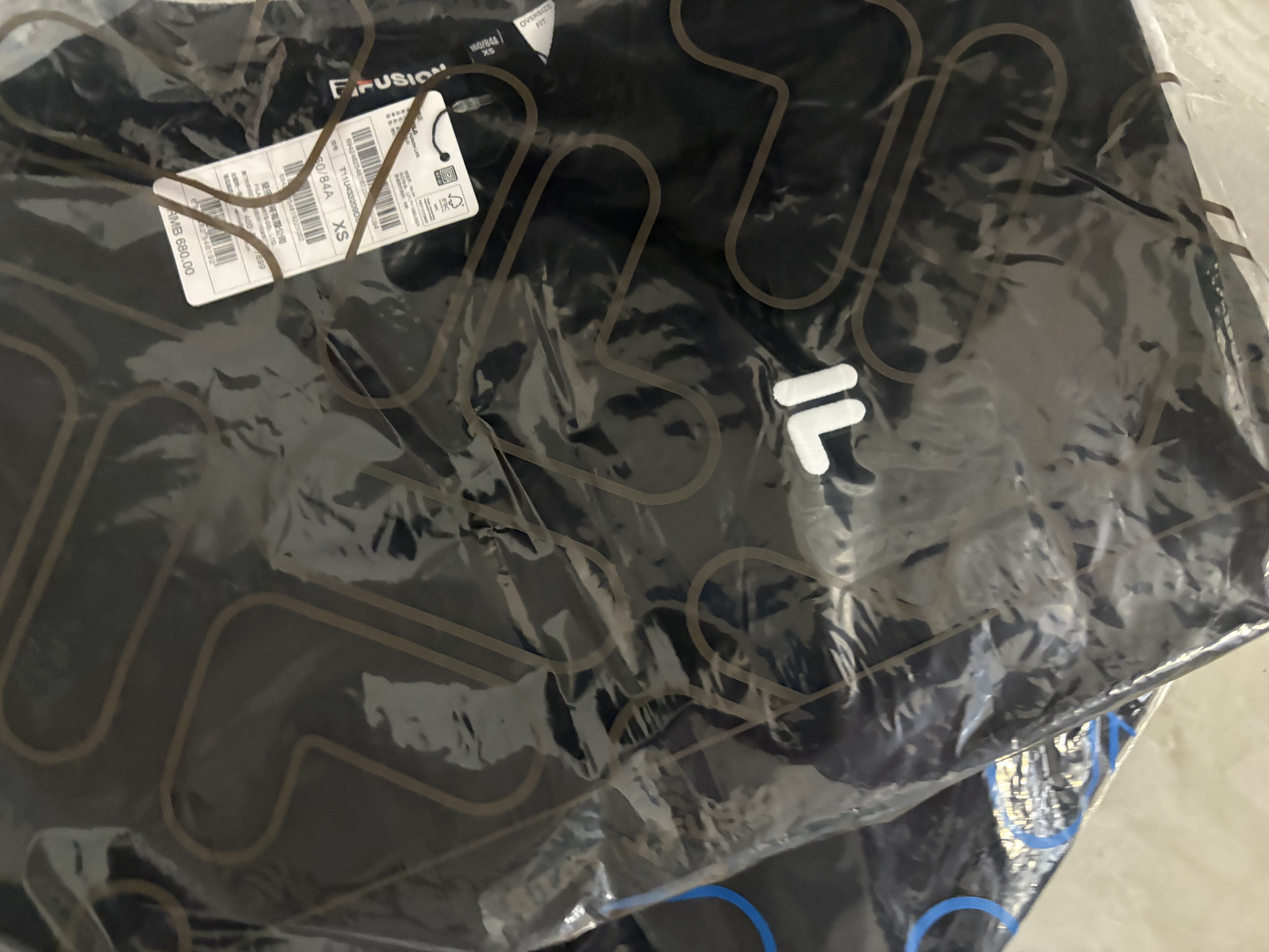 FILA FUSION斐乐潮牌套头保暖卫衣男女情侣装秋冬宽松双拉链长袖T恤衫 正黑色-BK 2XL 实拍图