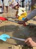 惊浪儿童下水裤赶海连体雨裤防水雨靴一体涉水玩水幼儿园装备 34码 实拍图