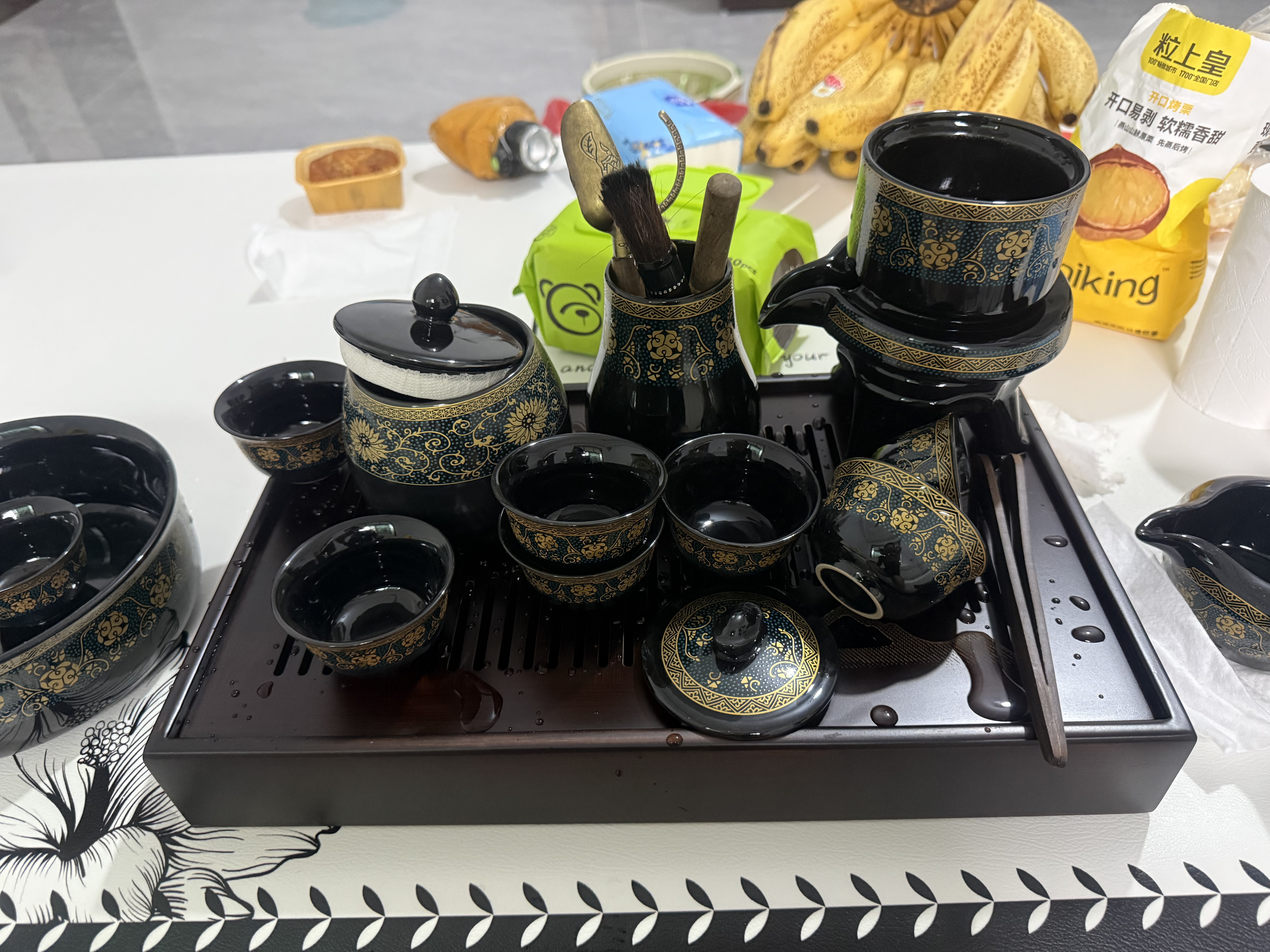 琦轩源懒人自动茶具套装家用客厅中式茶盘轻奢防烫泡茶神器陶瓷功夫茶杯 实拍图