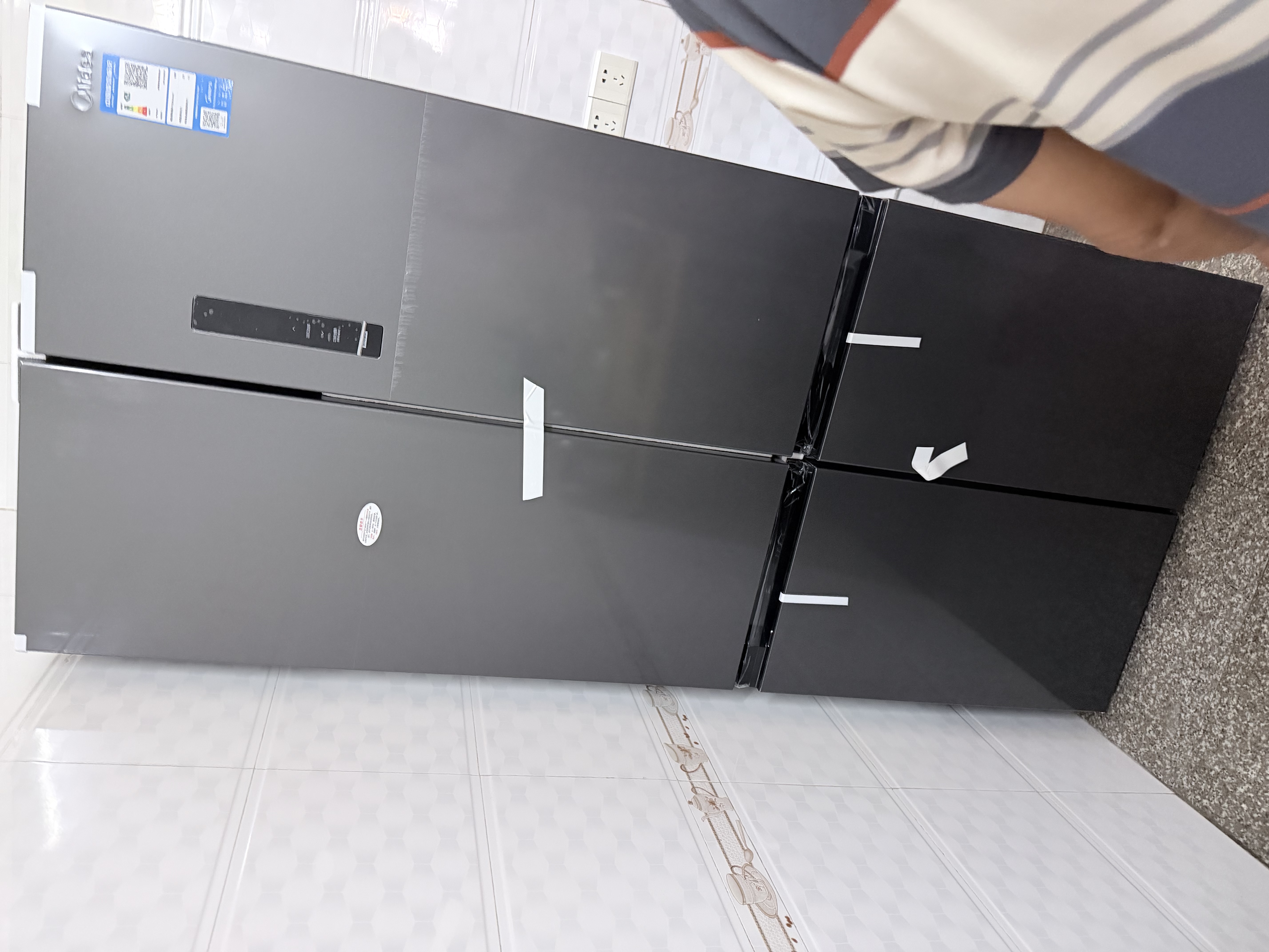 美的505L十字门冰箱双系统双循环保鲜大容量风冷无霜新一级能效苍穹灰MR-531WSPZE以旧换新 实拍图