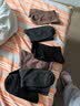 棉满满袜子女士100%纯棉抗菌防臭透气长筒黑色全棉秋冬季运动风长袜6双 实拍图