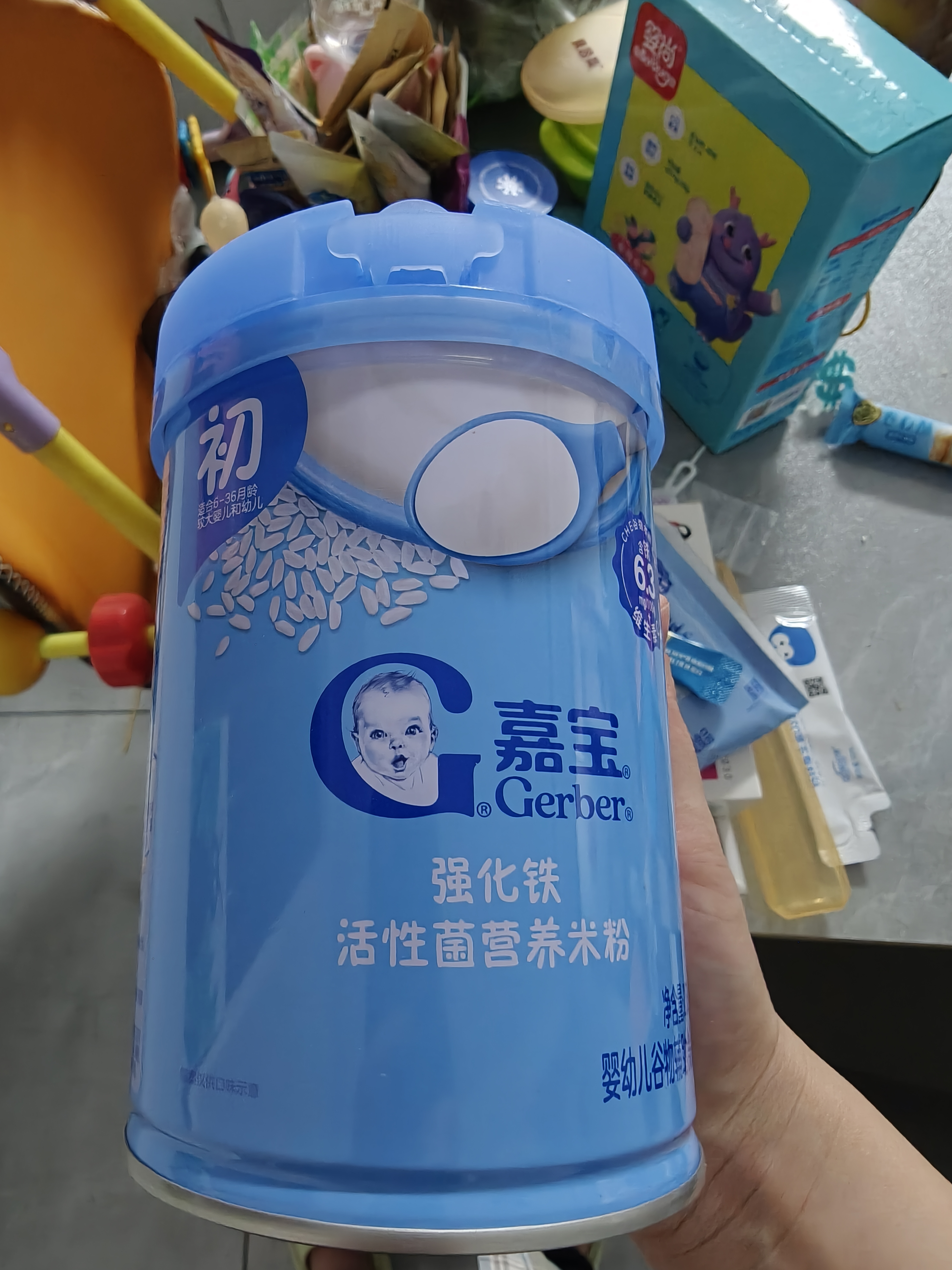 嘉宝（GERBER）婴幼儿米粉菠菜加铁加钙加益生菌250g宝宝辅食营养米糊 6月+ 实拍图