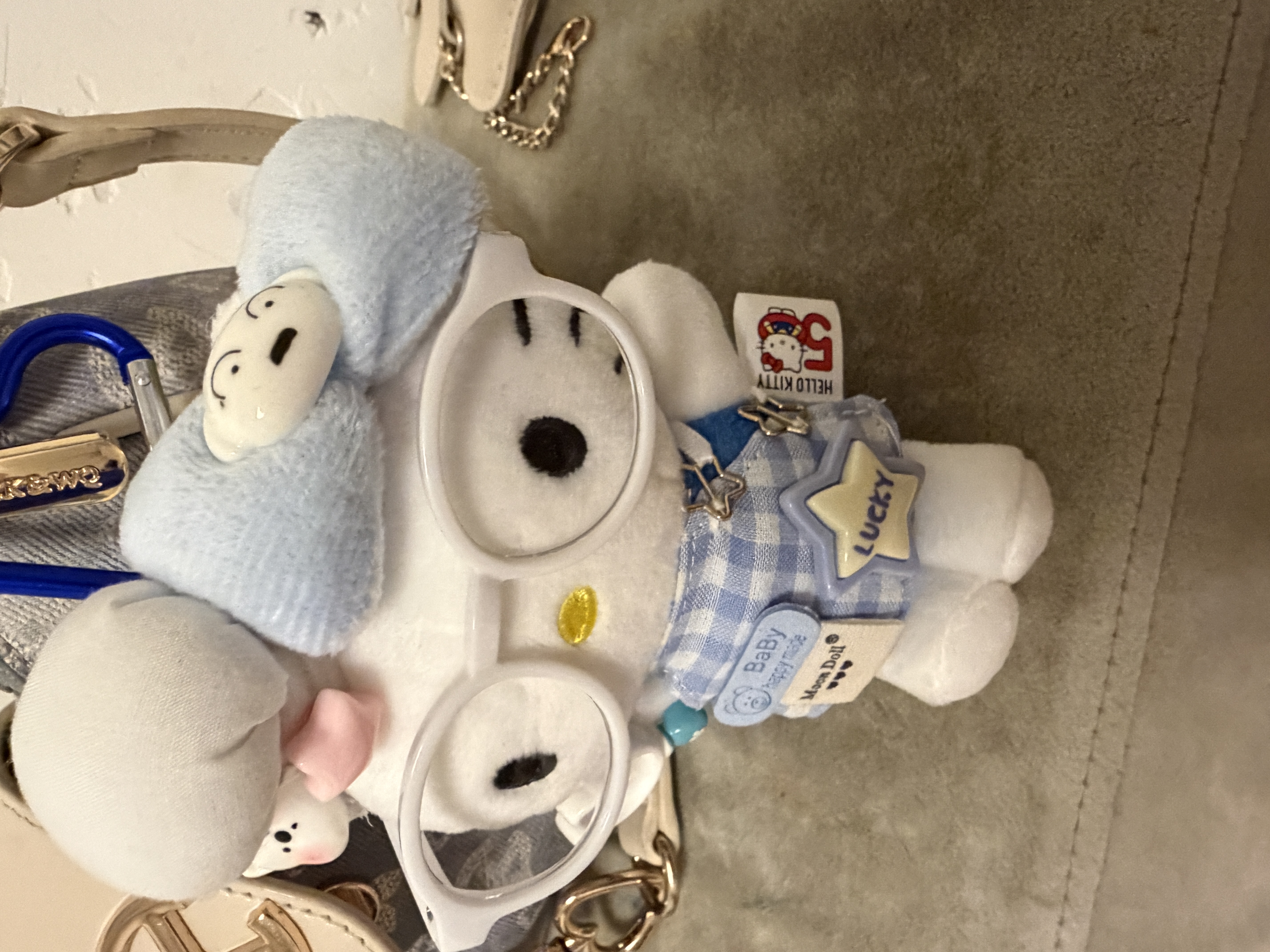 正版hellokitty包包挂件毛绒玩偶生日礼物送女生闺蜜圣诞节礼物 小蓝厨师kitty+礼袋【正版】 实拍图